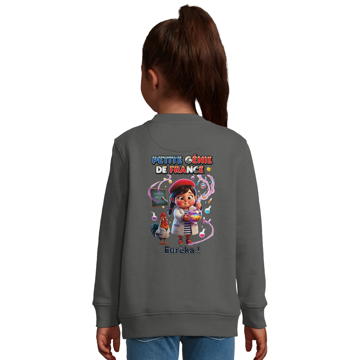 Sweat-shirt fille Petite Génie de France - Coton Recyclé Confortable