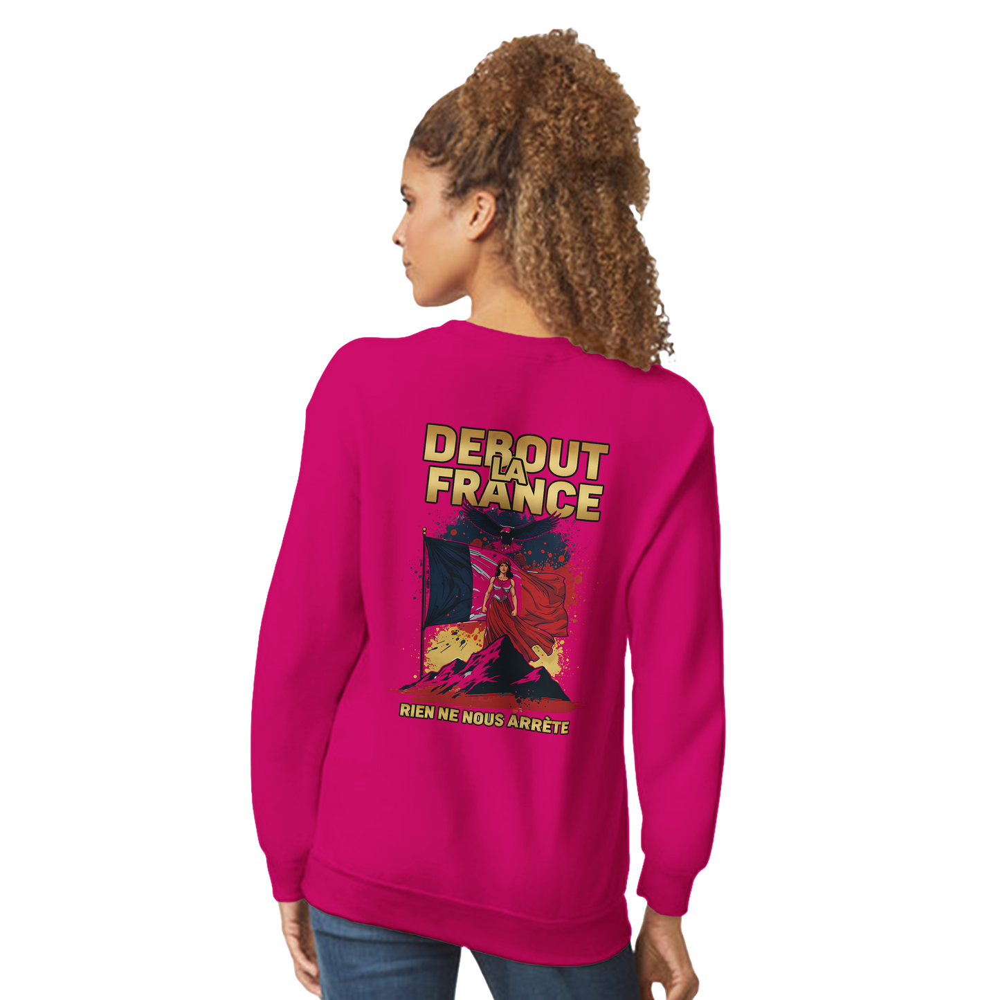 Sweat-shirt Femme Debout la France – Sweat à Capuche Confortable et Résistant