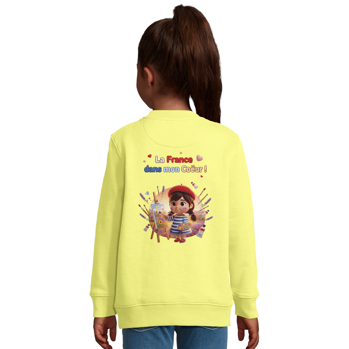 Sweat-shirt Fille 'La France dans mon Cœur' - Sweat Confortable Éco-Responsable