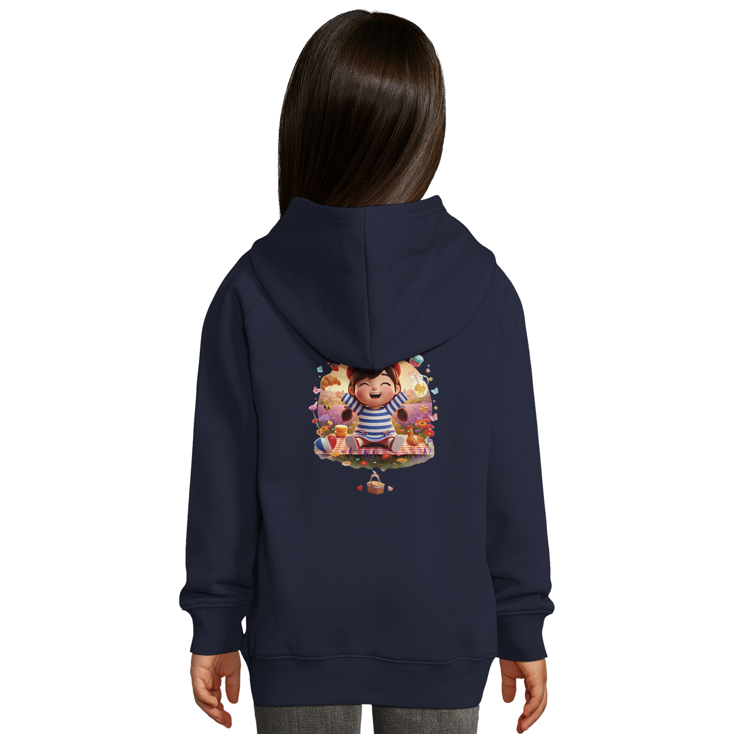 Sweat à capuche fille- Collection France "Ma France je t'aime" - Coton Bio