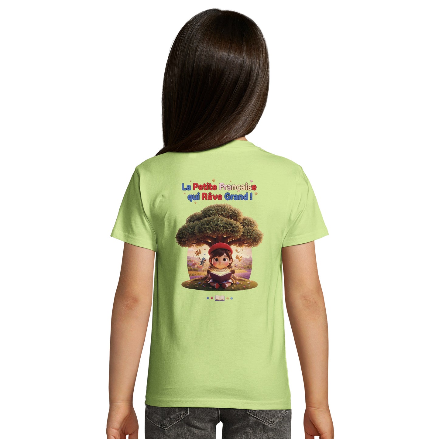 T-Shirt Fille - La Petite Française Qui Rêve Grand - 100% Coton Bio