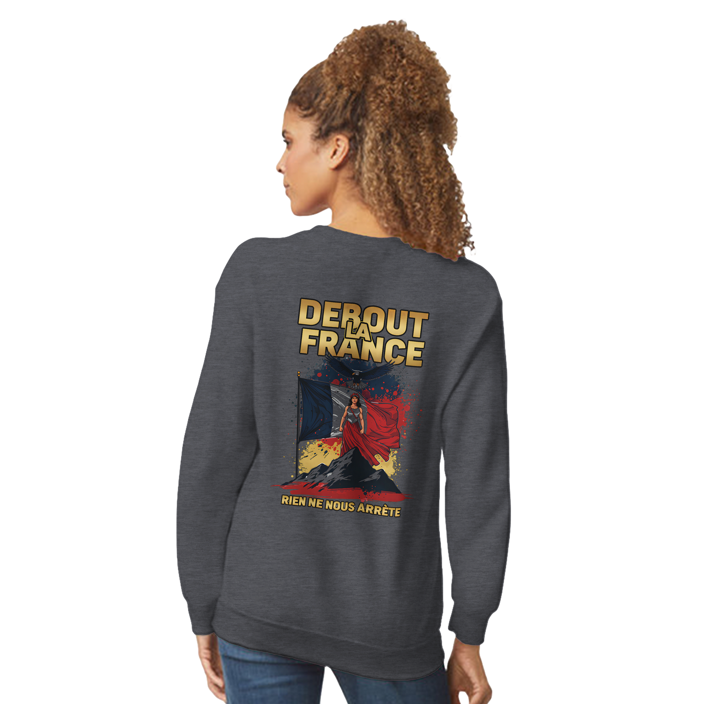 Sweat-shirt Femme Debout la France – Sweat à Capuche Confortable et Résistant