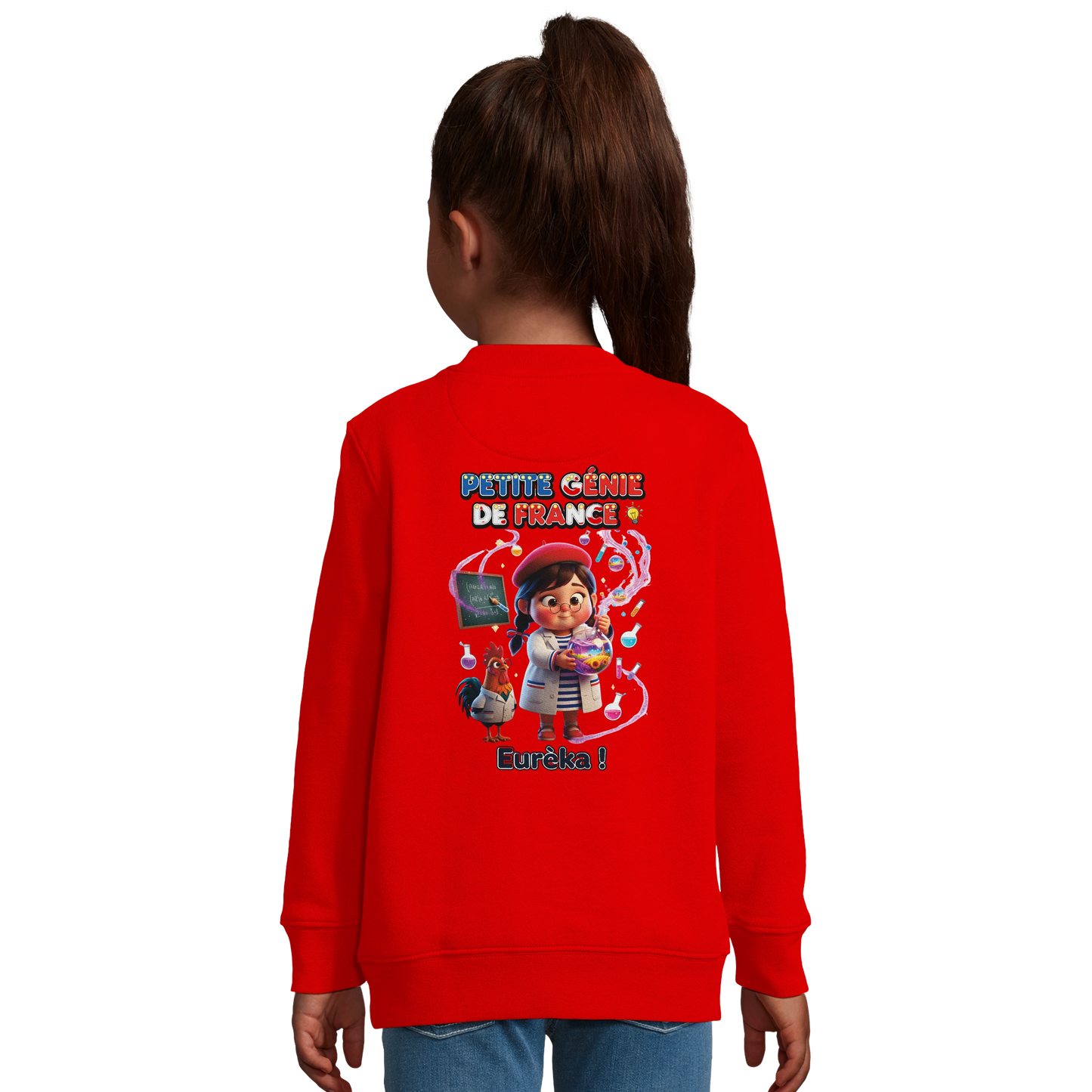 Sweat-shirt fille Petite Génie de France - Coton Recyclé Confortable