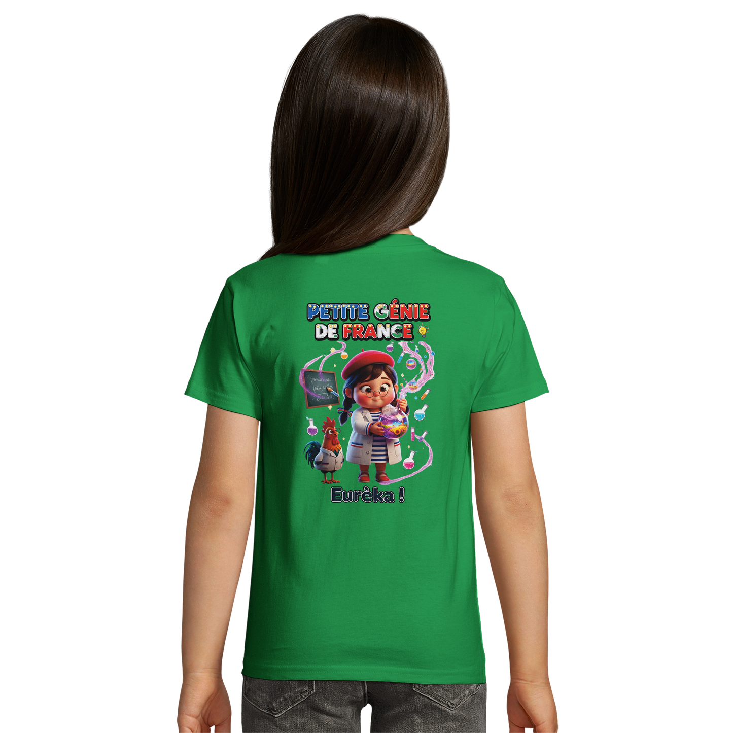 T-Shirt Fille "Petite Génie de France" - 100% Coton Bio