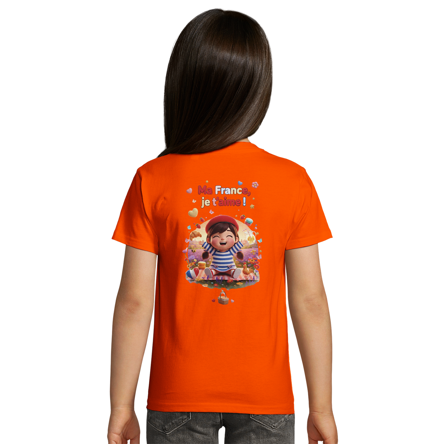 T-shirt Fille « Ma France je t'aime » - Coton Bio Premium