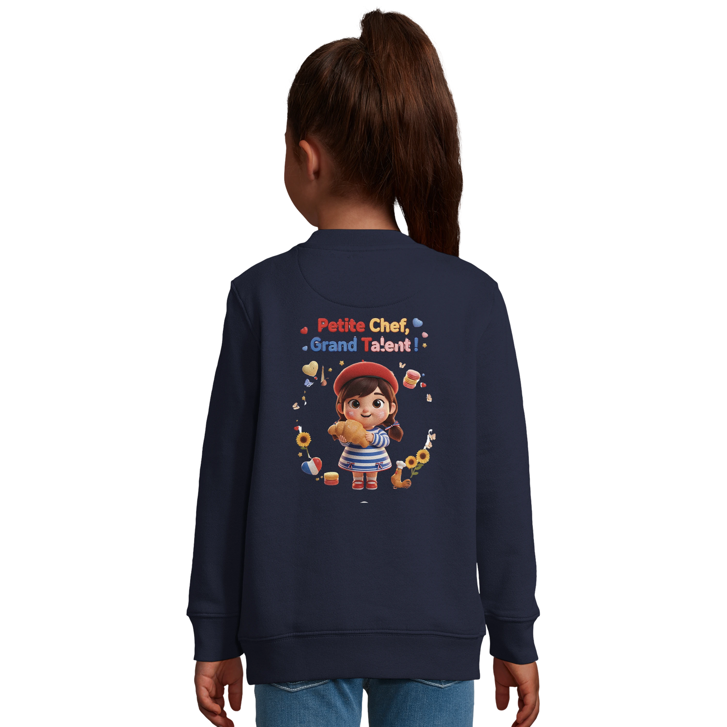 Sweat-shirt fille "Petite Chef, Grand Talent" – Coton Écoresponsable