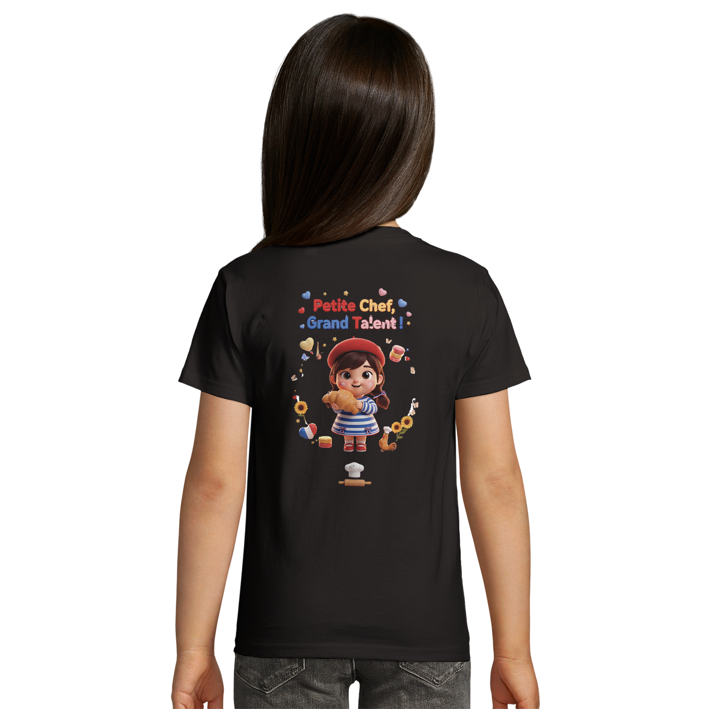T-Shirt fille 'Petite Chef Grand Talent' – 100% Coton Bio