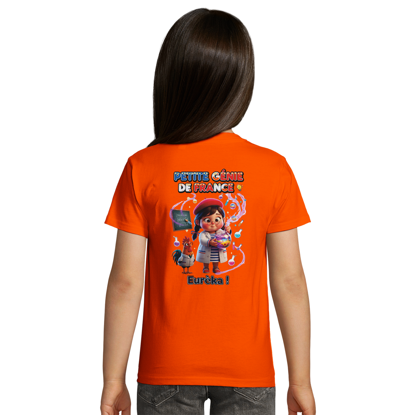 T-Shirt Fille "Petite Génie de France" - 100% Coton Bio