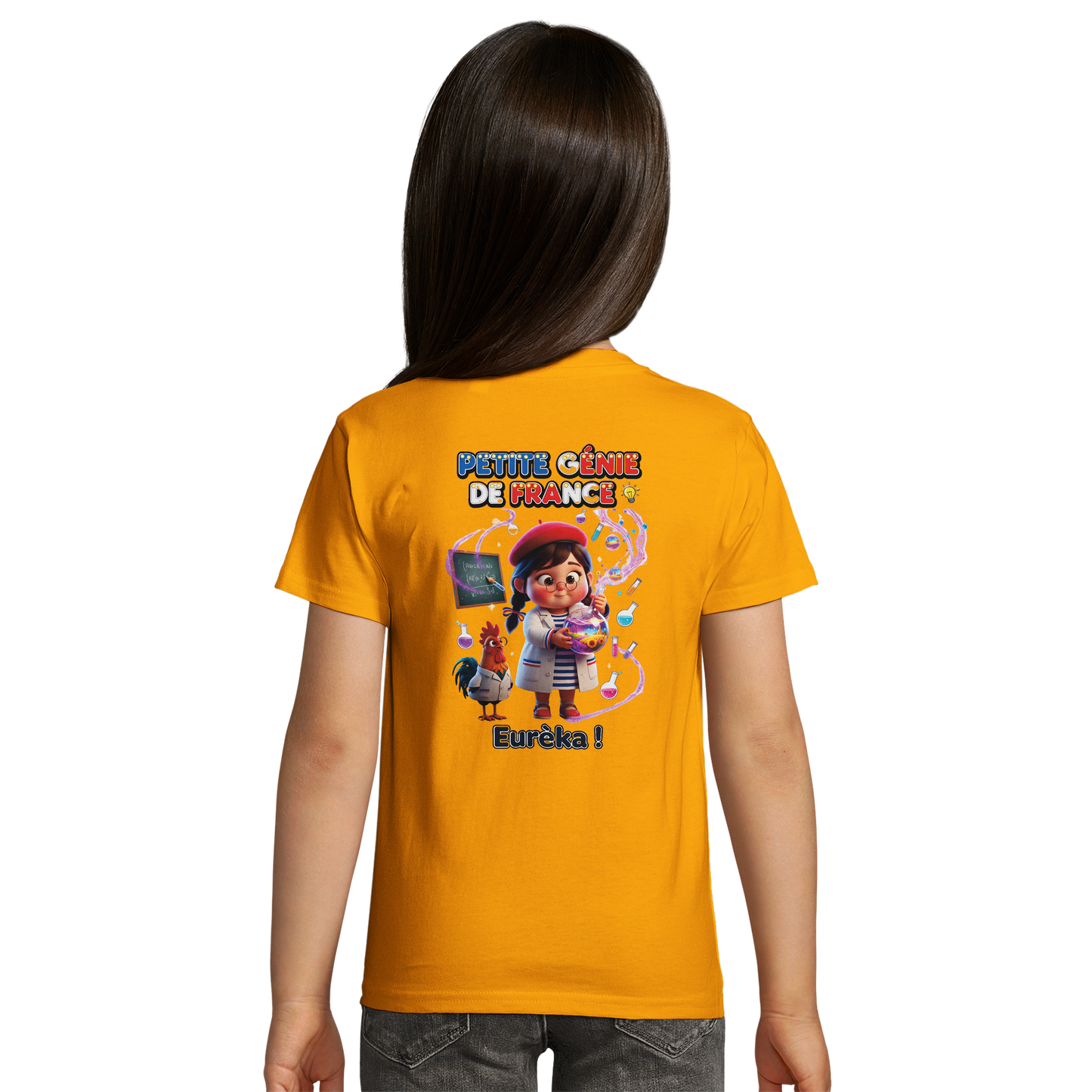 T-Shirt Fille "Petite Génie de France" - 100% Coton Bio