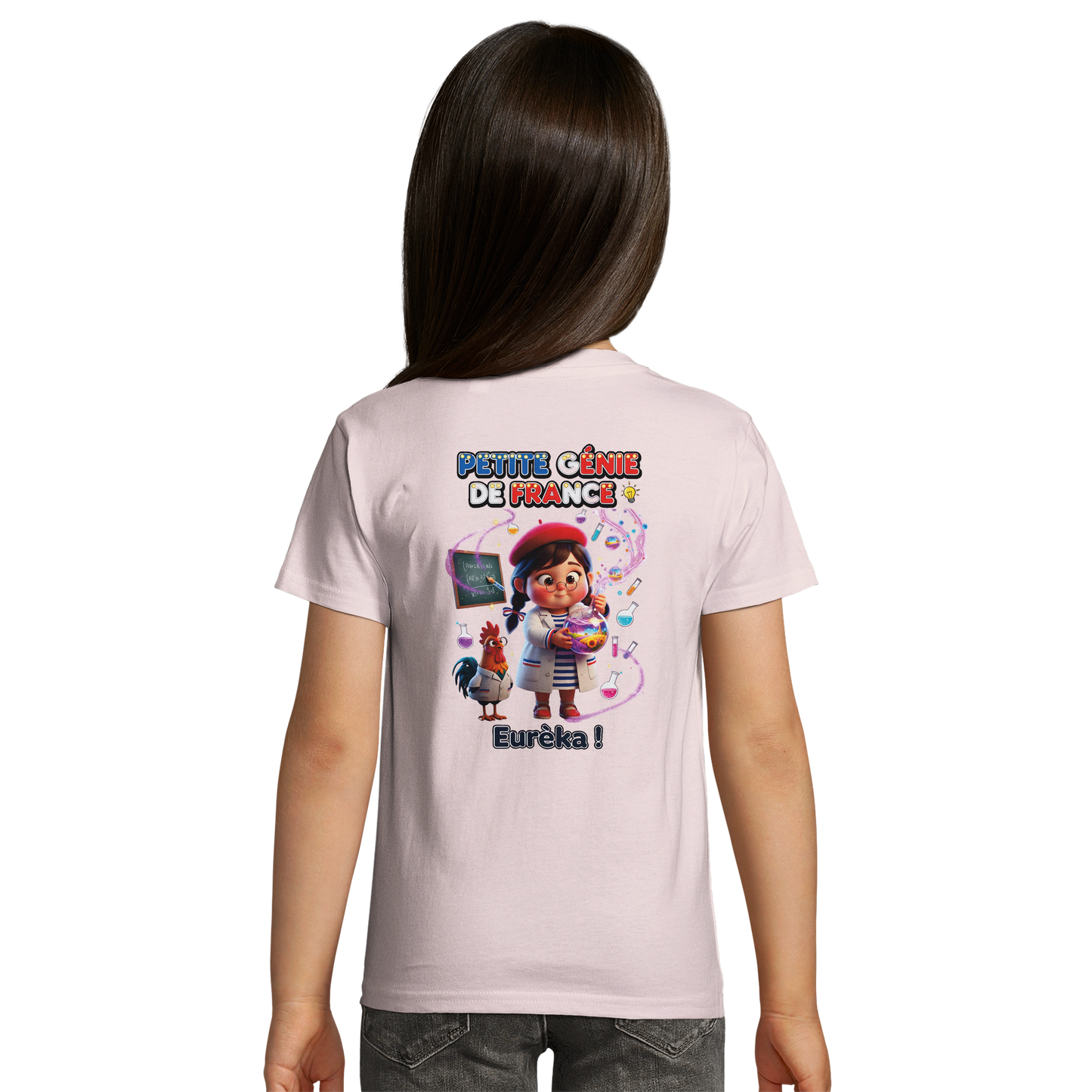 T-Shirt Fille "Petite Génie de France" - 100% Coton Bio