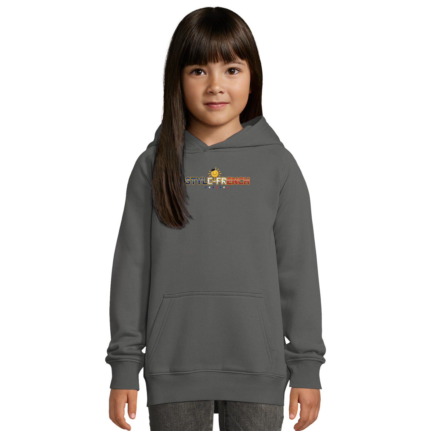 Sweat à Capuche fille- Design La France dans mon Cœur - Coton Bio
