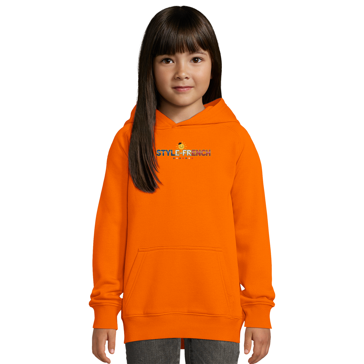 Sweat à Capuche fille- Design La France dans mon Cœur - Coton Bio