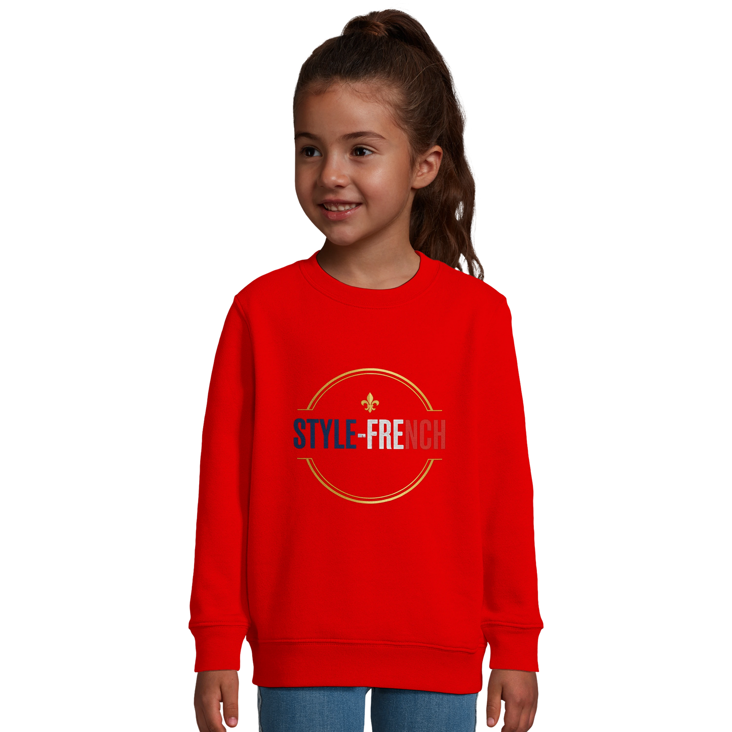 Sweat-shirt fille Petite Génie de France - Coton Recyclé Confortable