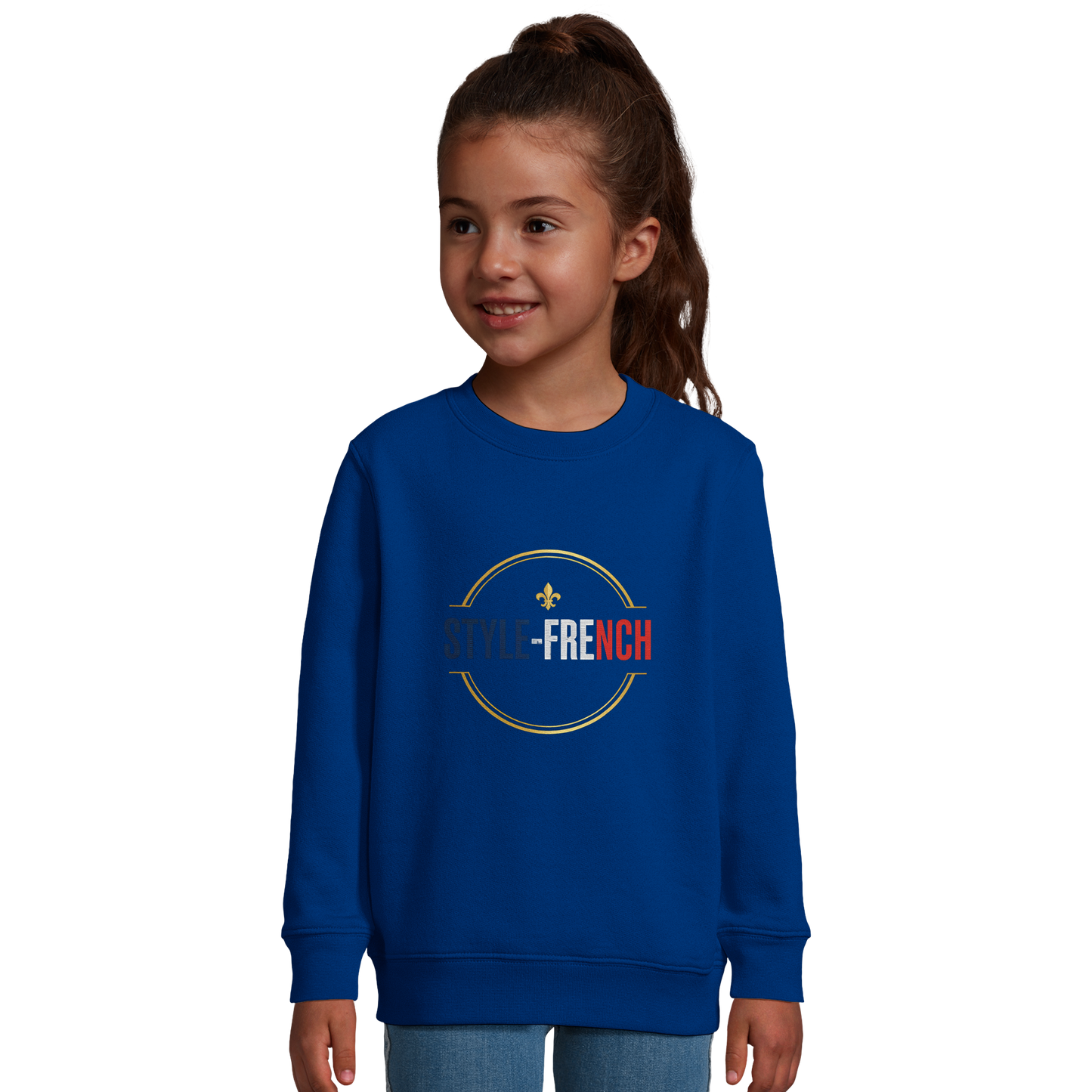 Sweat-shirt Fille 'Petite Française Grand Cœur' - Coton Bio & Recyclé