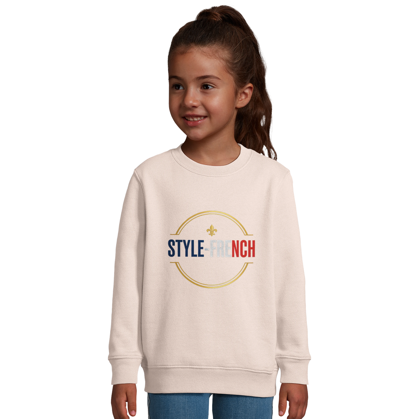 Sweat-shirt fille Petite Génie de France - Coton Recyclé Confortable