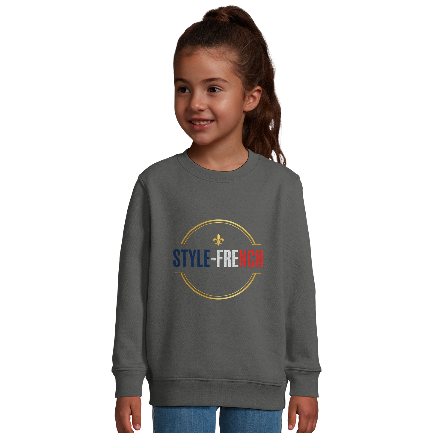 Sweat-shirt Fille 'La France dans mon Cœur' - Sweat Confortable Éco-Responsable
