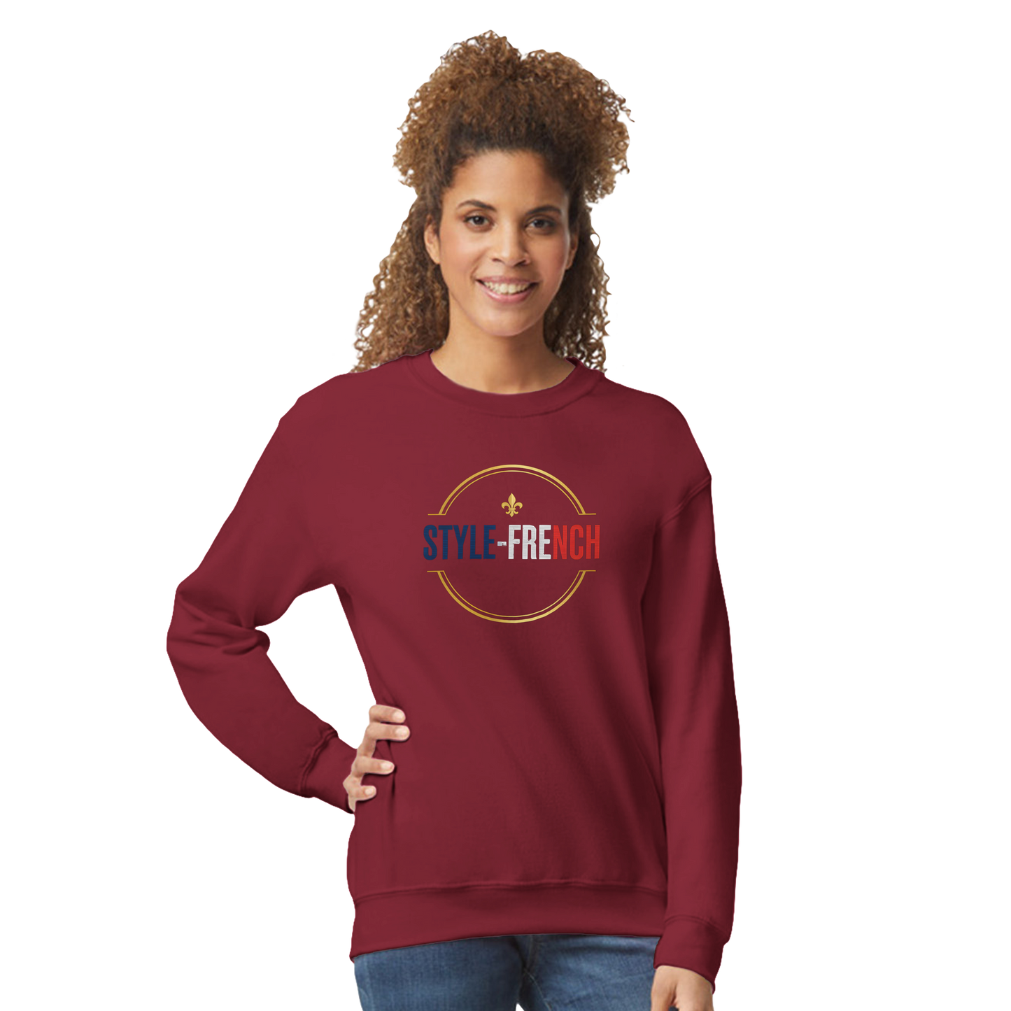 Sweat-shirt Femme Fière d'être Française - Coupe Classique Premium