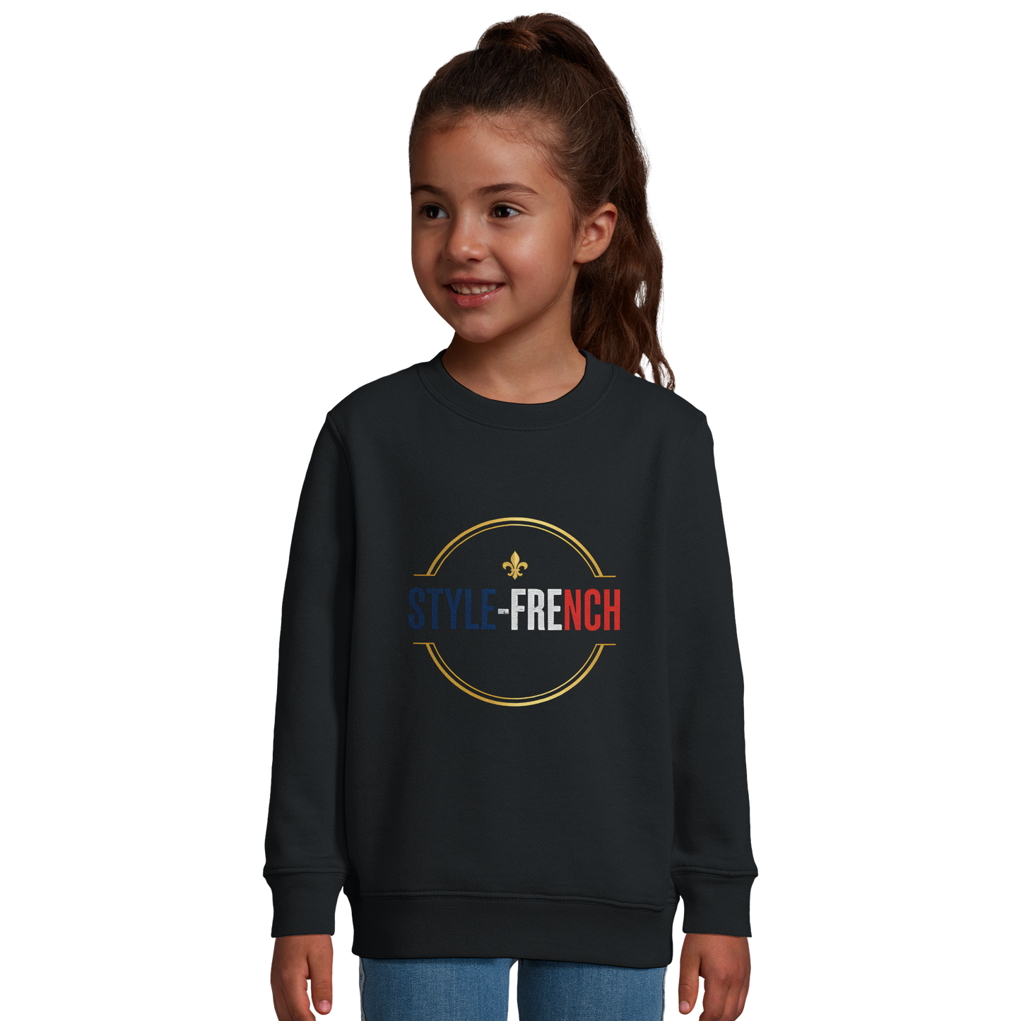 Sweat-shirt Fille 'La France dans mon Cœur' - Sweat Confortable Éco-Responsable