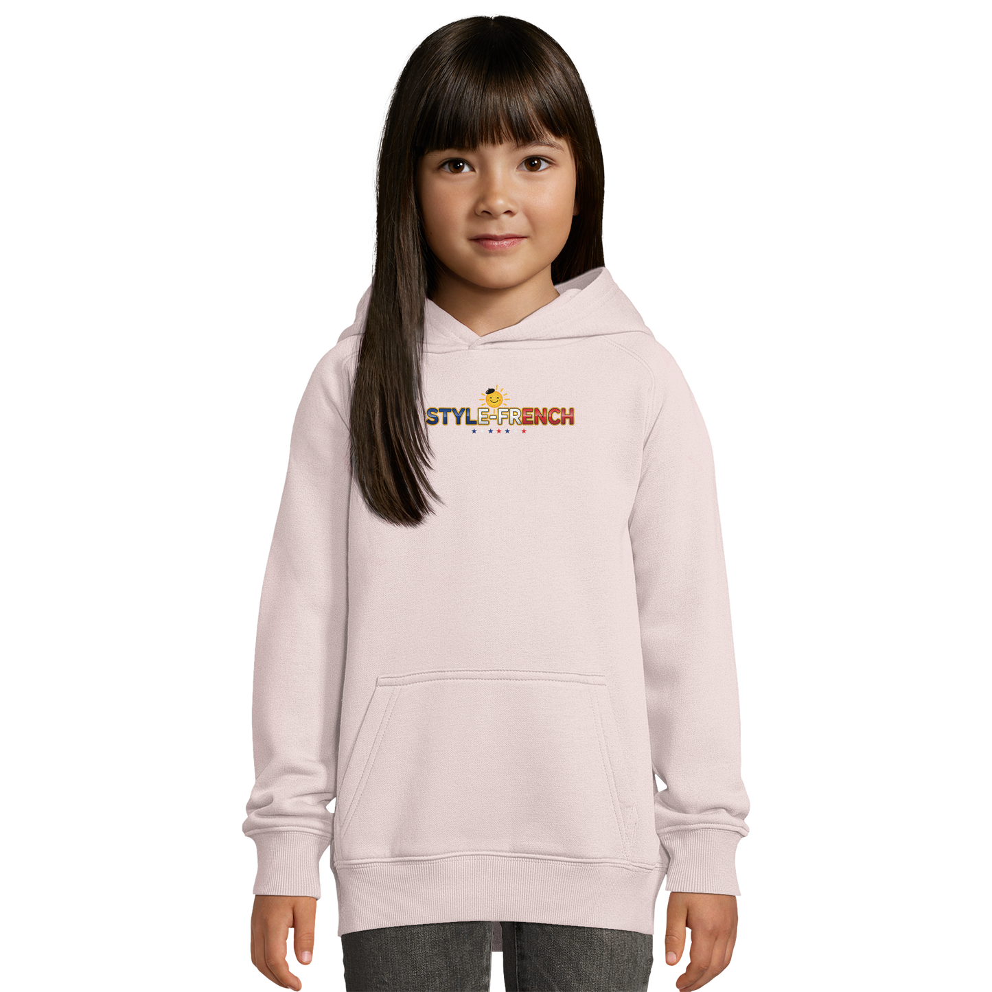 Sweat à Capuche fille- Design La France dans mon Cœur - Coton Bio