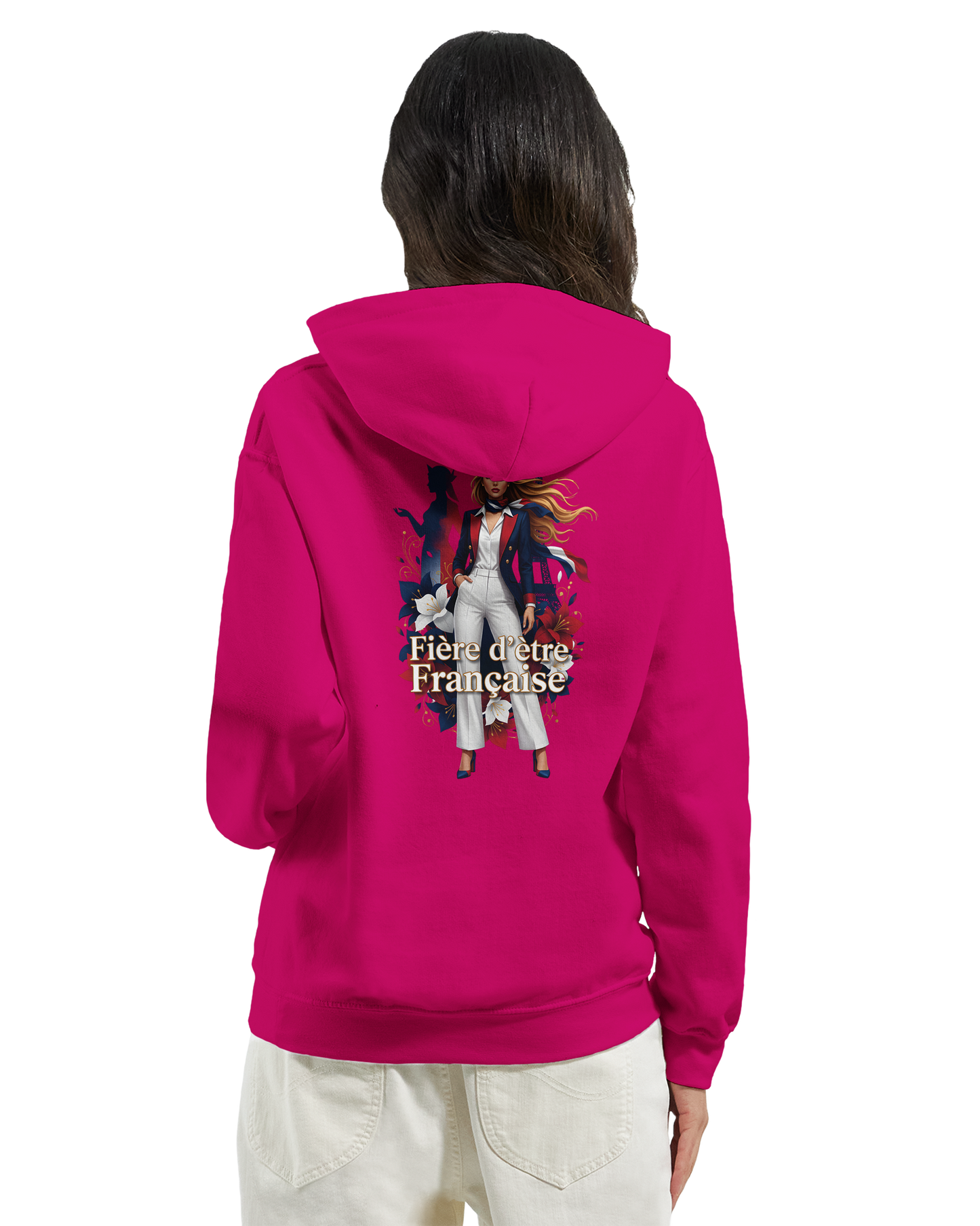 Sweat à Capuche Femme Fière d'être Française - Confort Premium