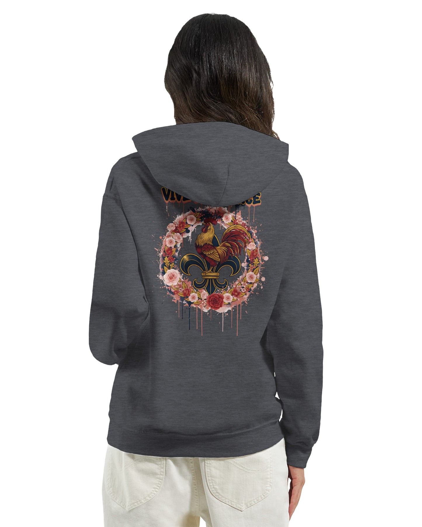 Sweat à capuche femme  Vive la France – Hoodie Premium Confortable et Résistant