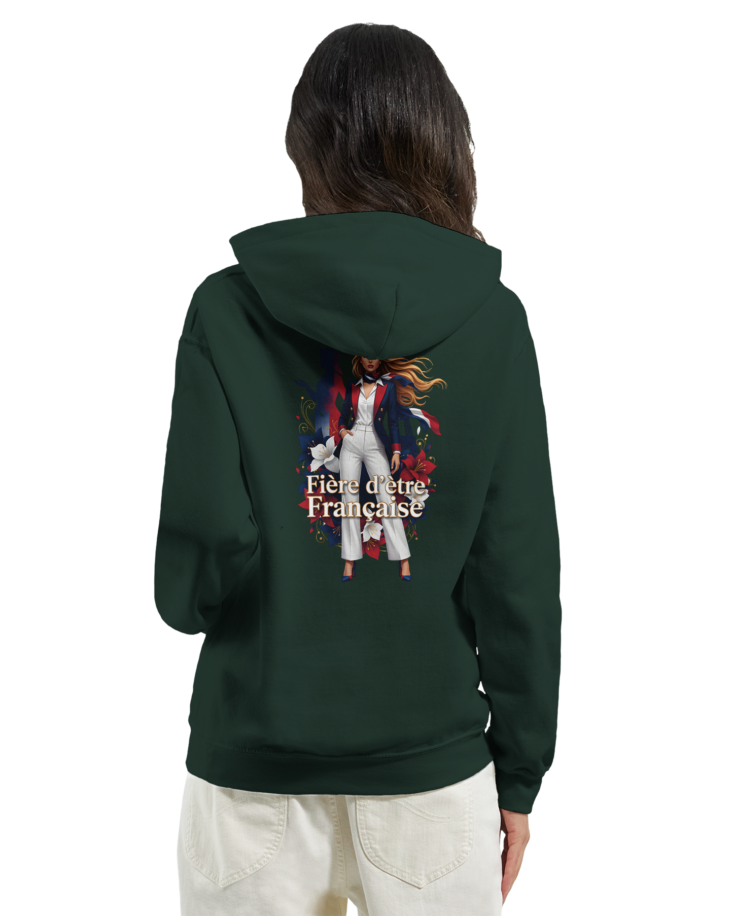 Sweat à Capuche Femme Fière d'être Française - Confort Premium
