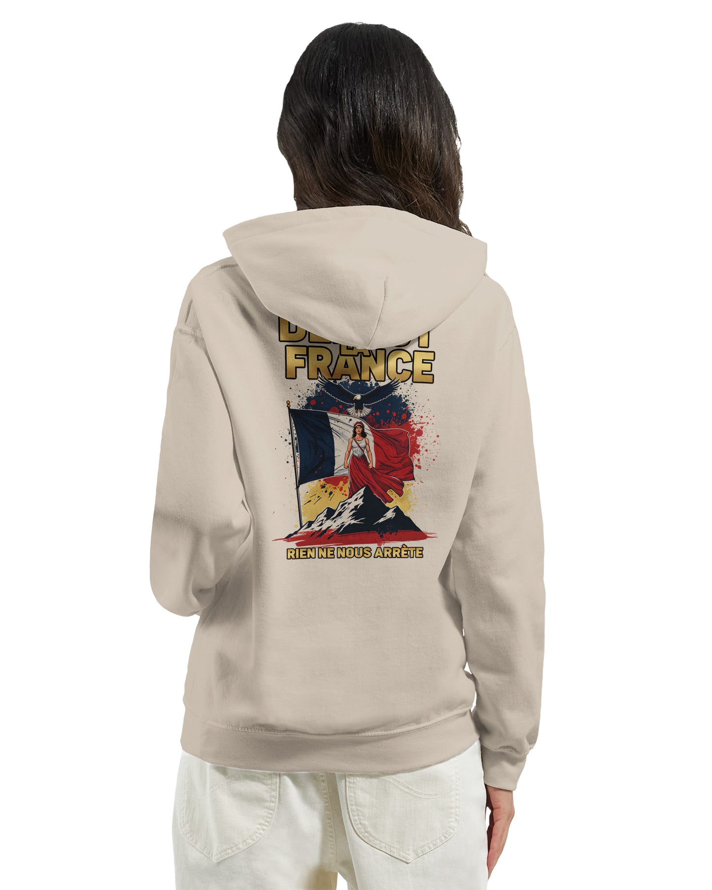 Sweat à capuche femme Debout la France - Hoodie en coton mélangé premium