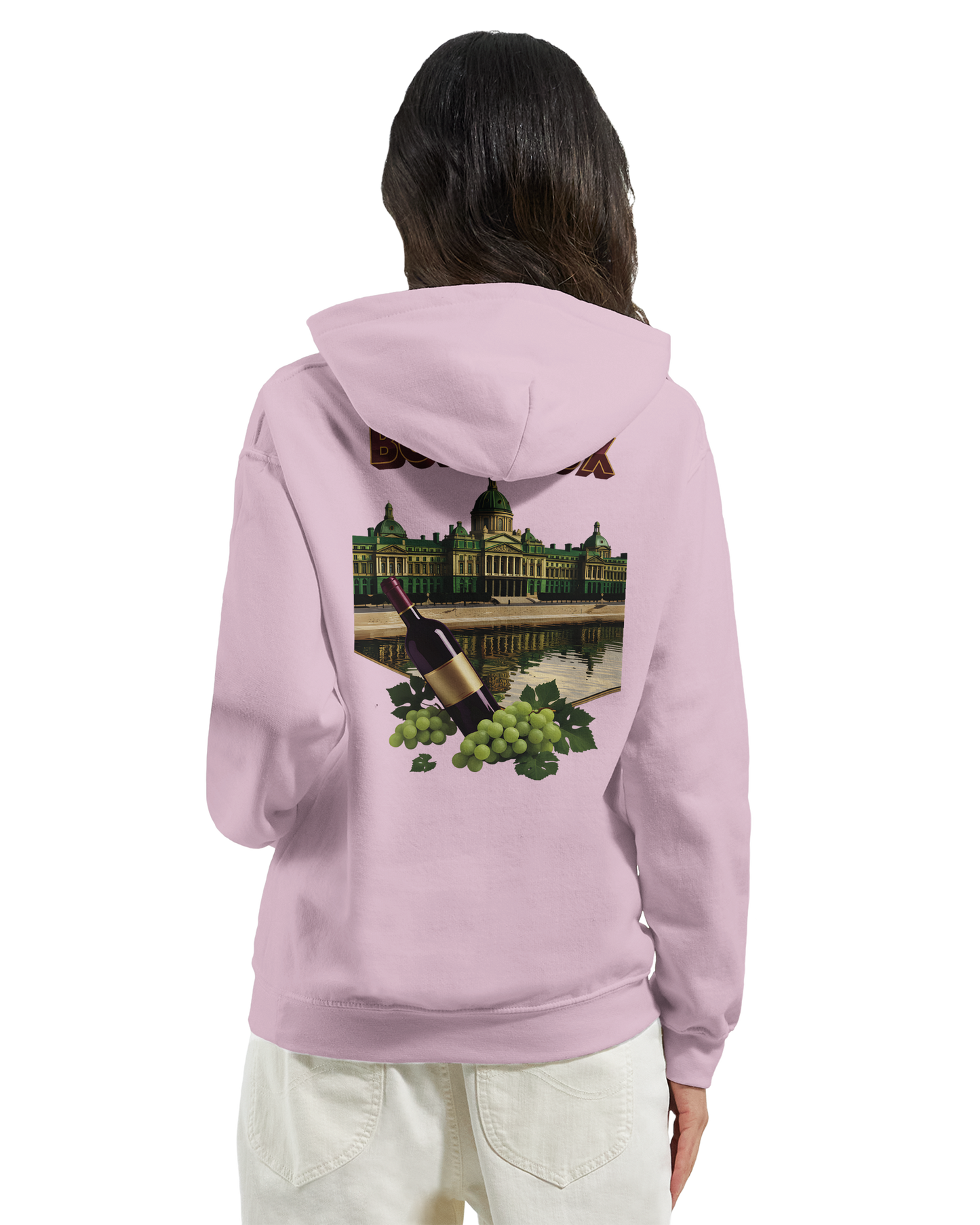 Sweat à capuche unisexe bordeaux Ville de France - Confort premium