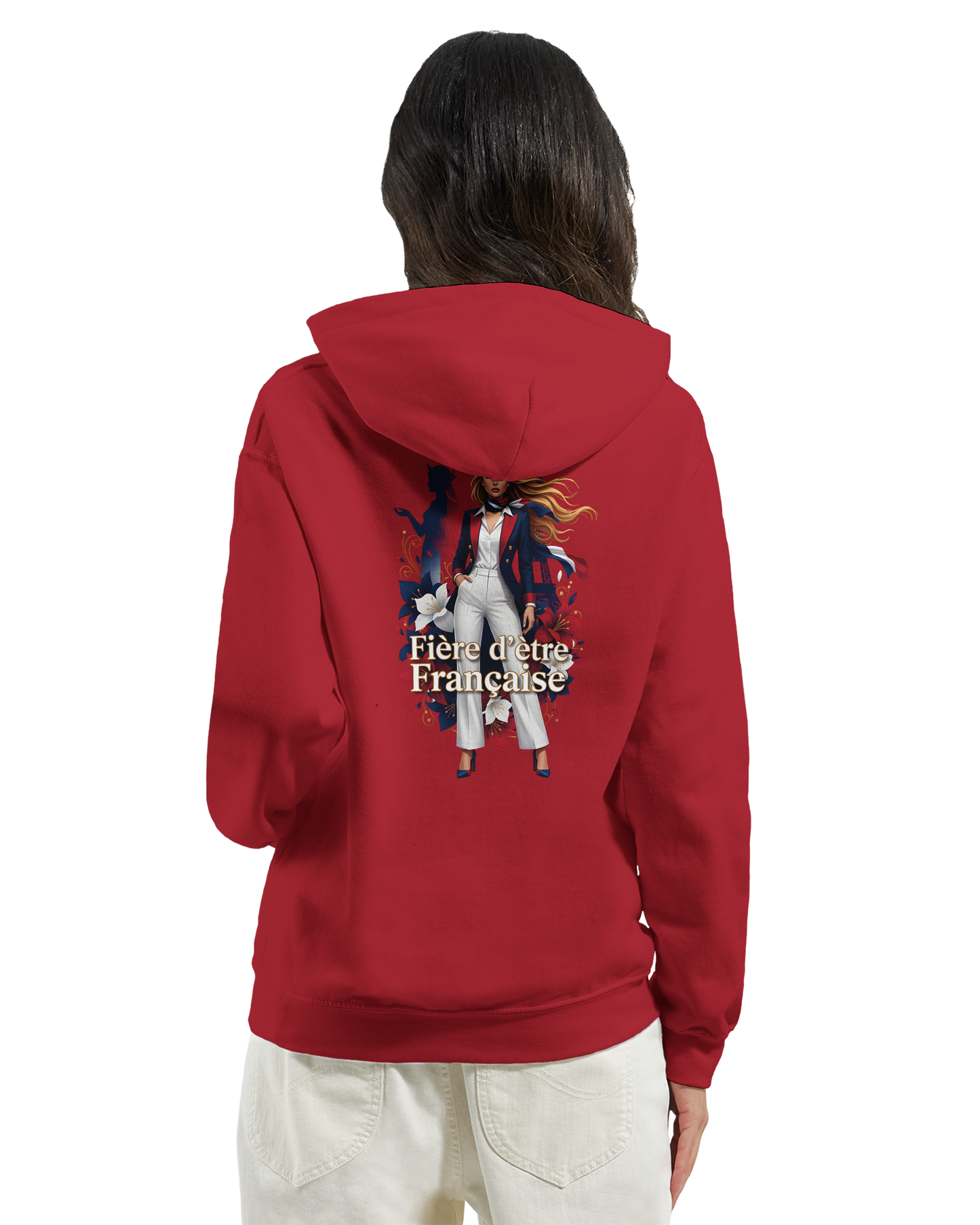 Sweat à Capuche Femme Fière d'être Française - Confort Premium