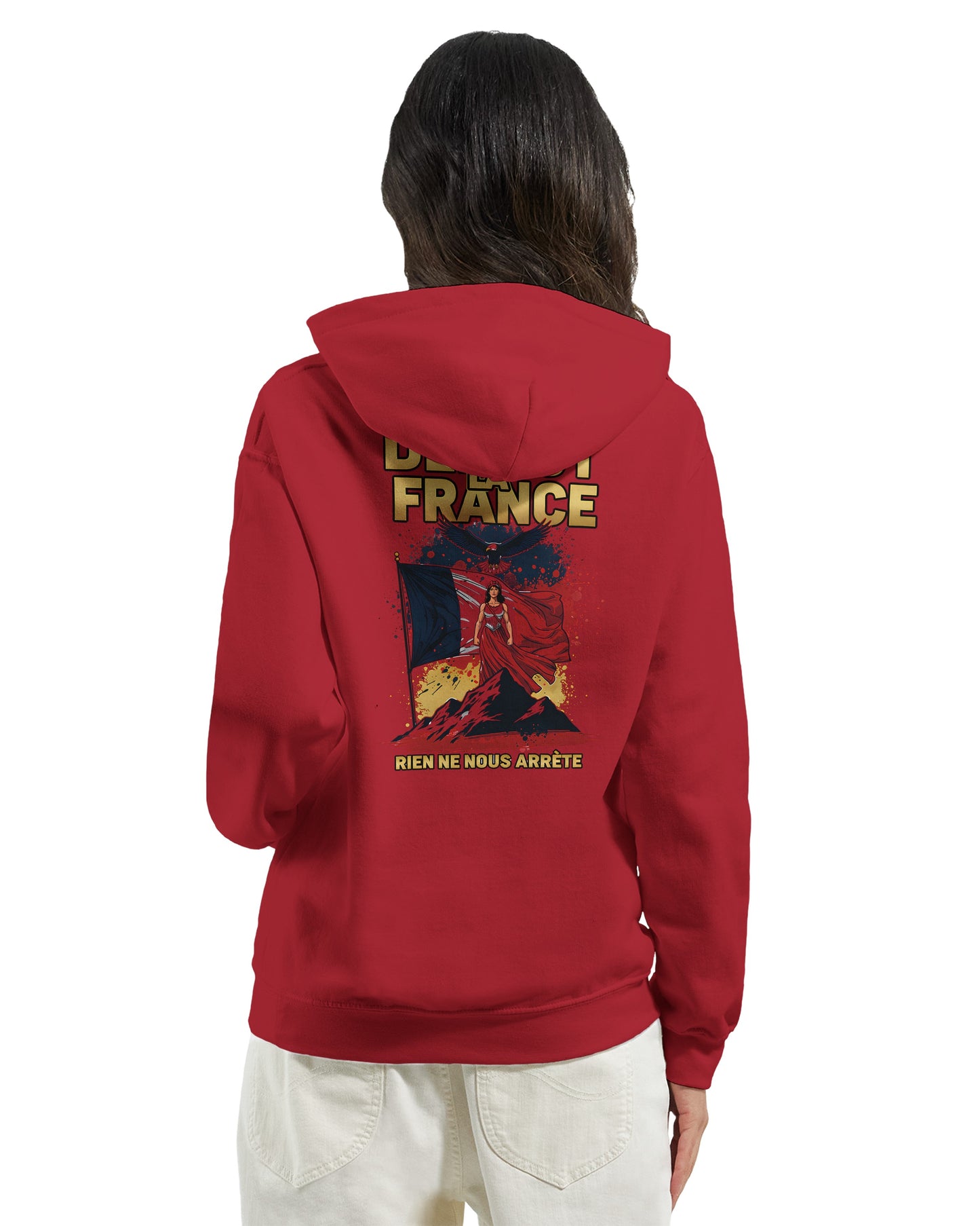 Sweat à capuche femme Debout la France - Hoodie en coton mélangé premium