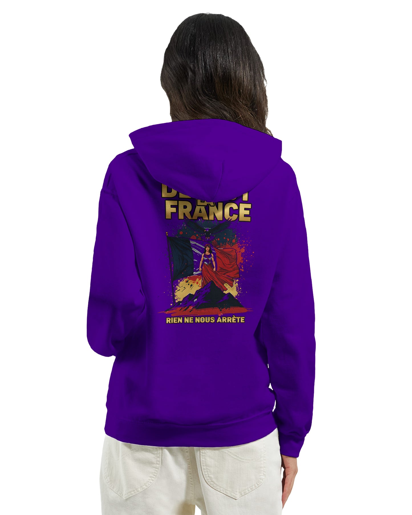 Sweat à capuche femme Debout la France - Hoodie en coton mélangé premium