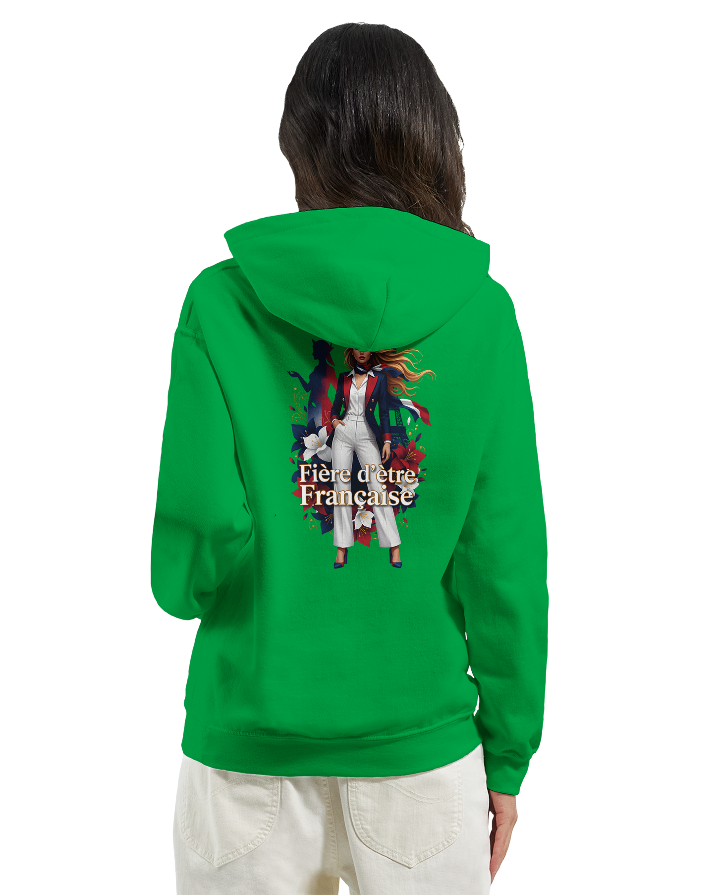 Sweat à Capuche Femme Fière d'être Française - Confort Premium