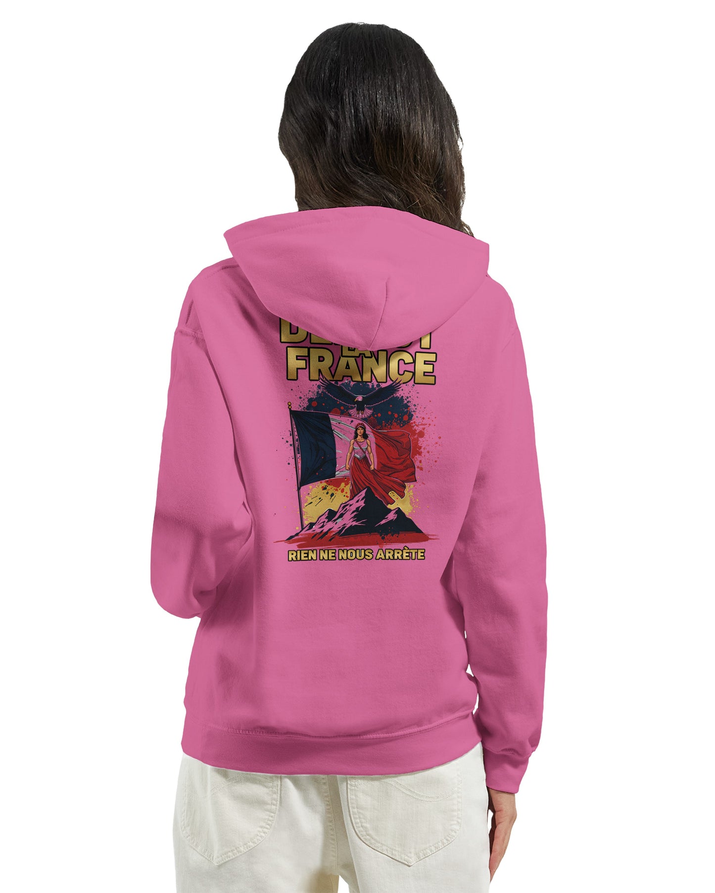 Sweat à capuche femme Debout la France - Hoodie en coton mélangé premium