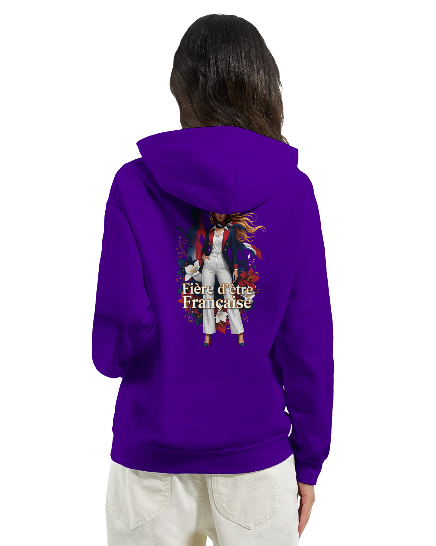 Sweat à Capuche Femme Fière d'être Française - Confort Premium