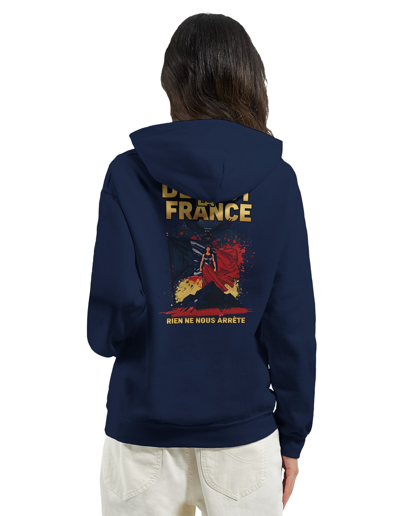 Sweat à capuche femme Debout la France - Hoodie en coton mélangé premium