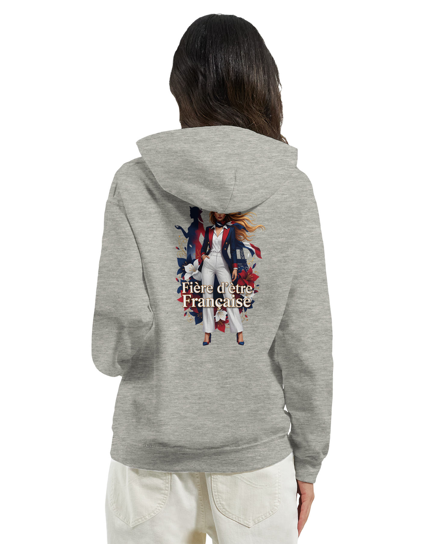 Sweat à Capuche Femme Fière d'être Française - Confort Premium