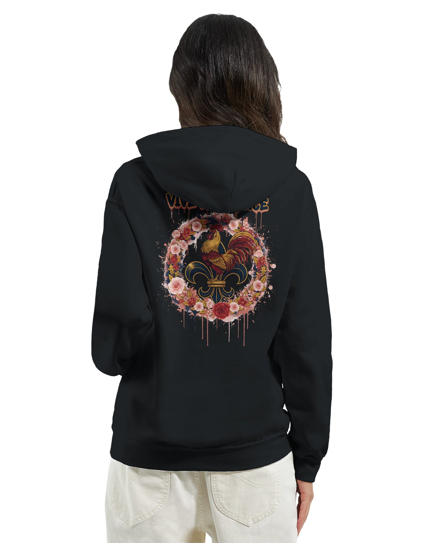 Sweat à capuche femme  Vive la France – Hoodie Premium Confortable et Résistant