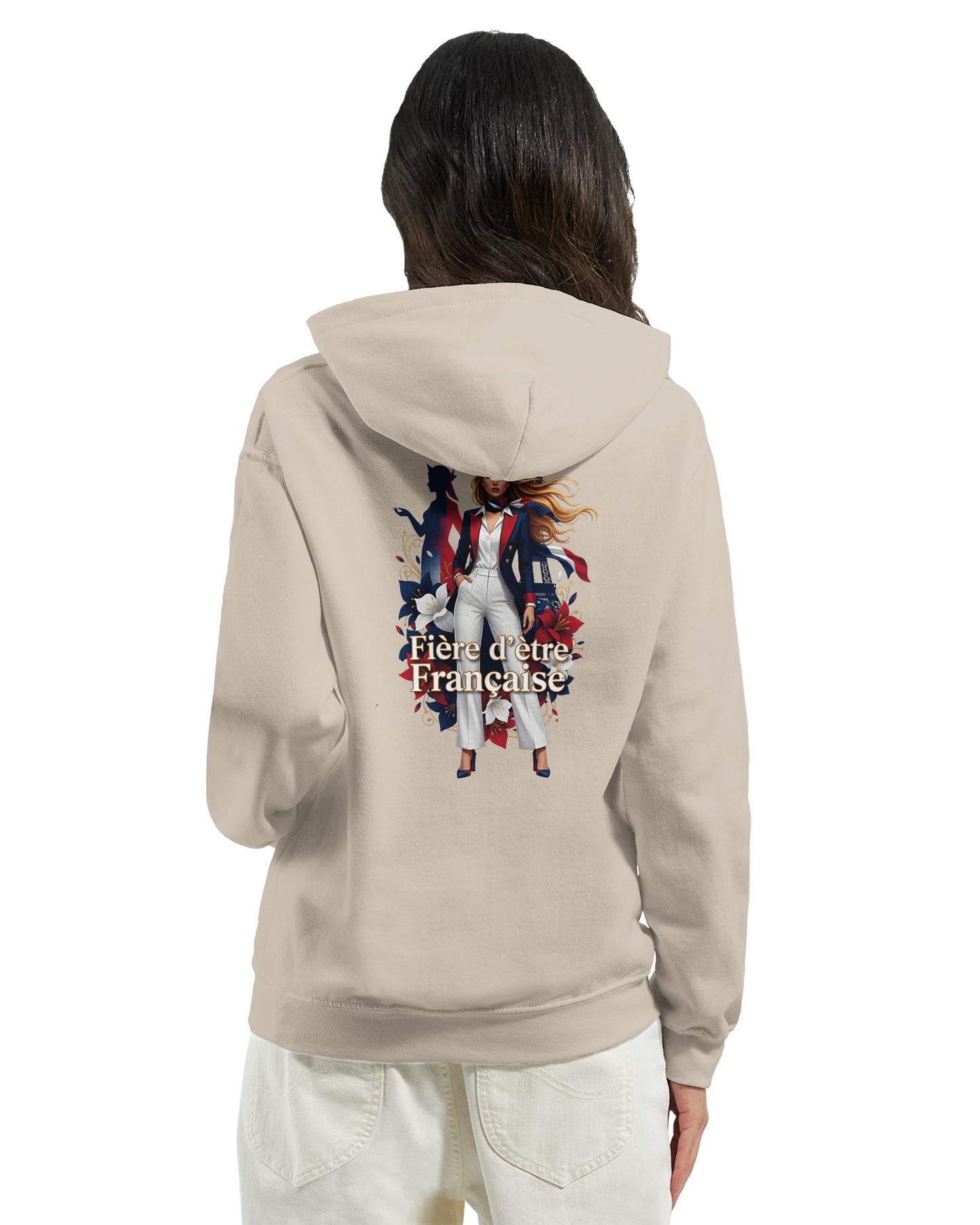 Sweat à Capuche Femme Fière d'être Française - Confort Premium