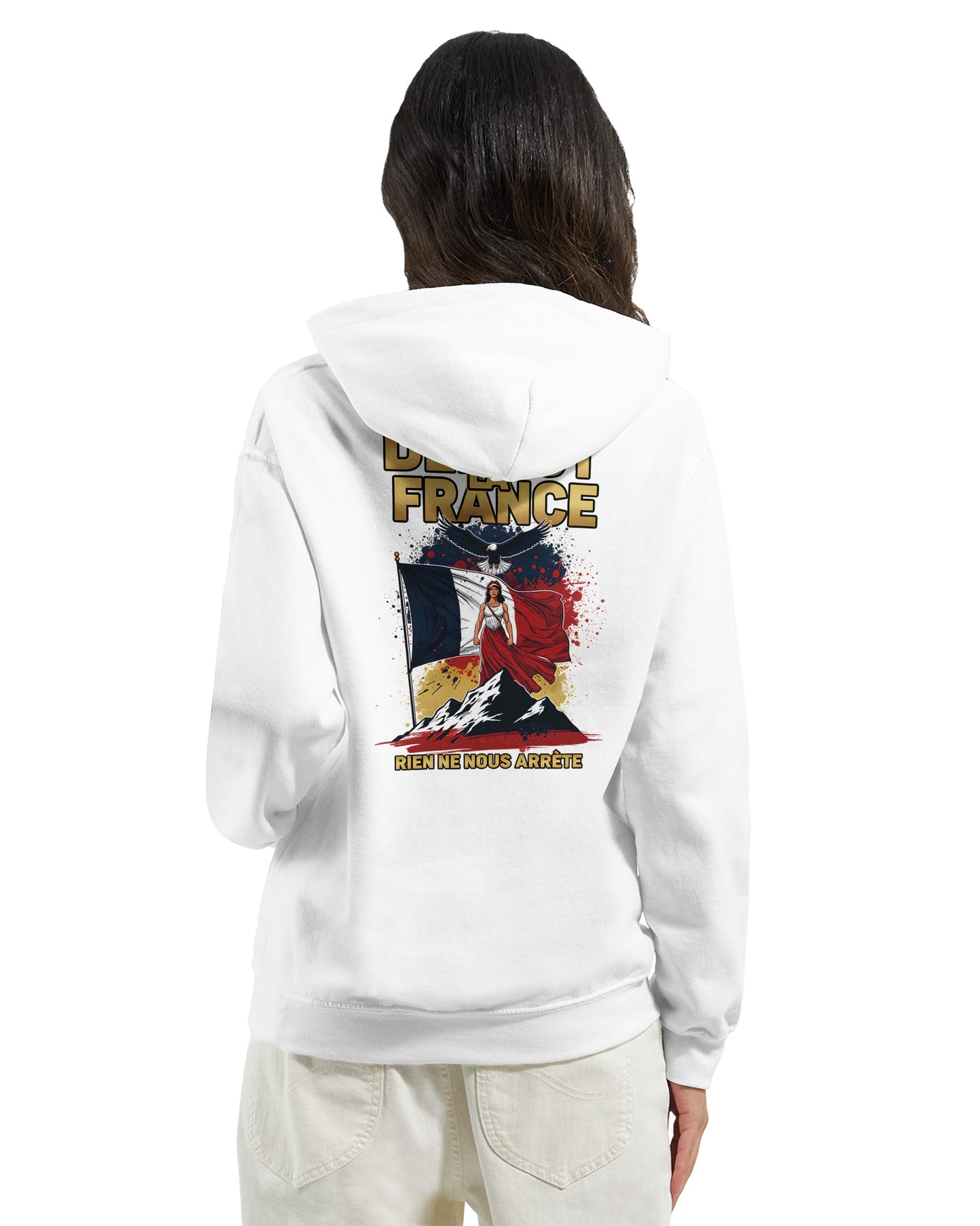 Sweat à capuche femme Debout la France - Hoodie en coton mélangé premium