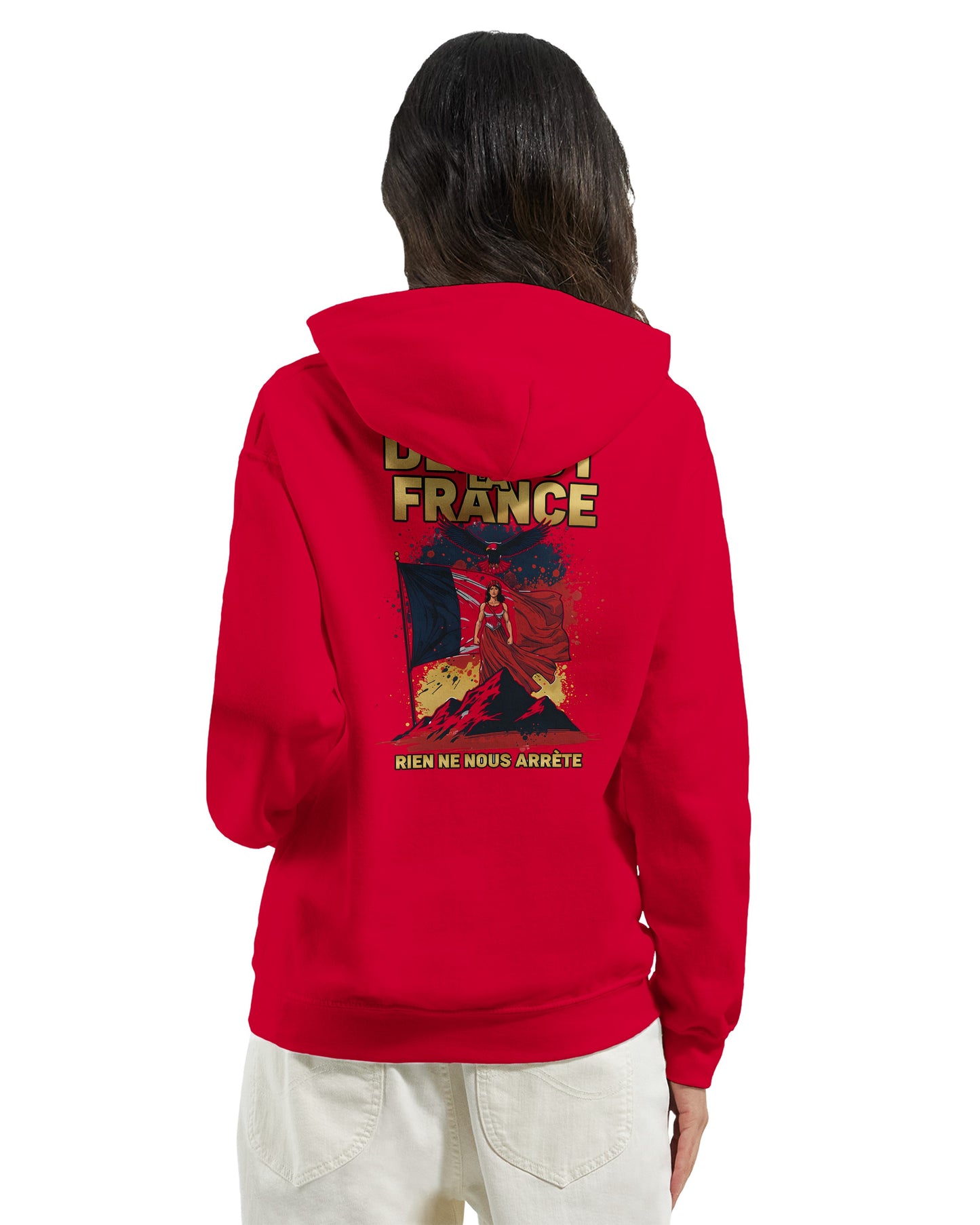 Sweat à capuche femme Debout la France - Hoodie en coton mélangé premium