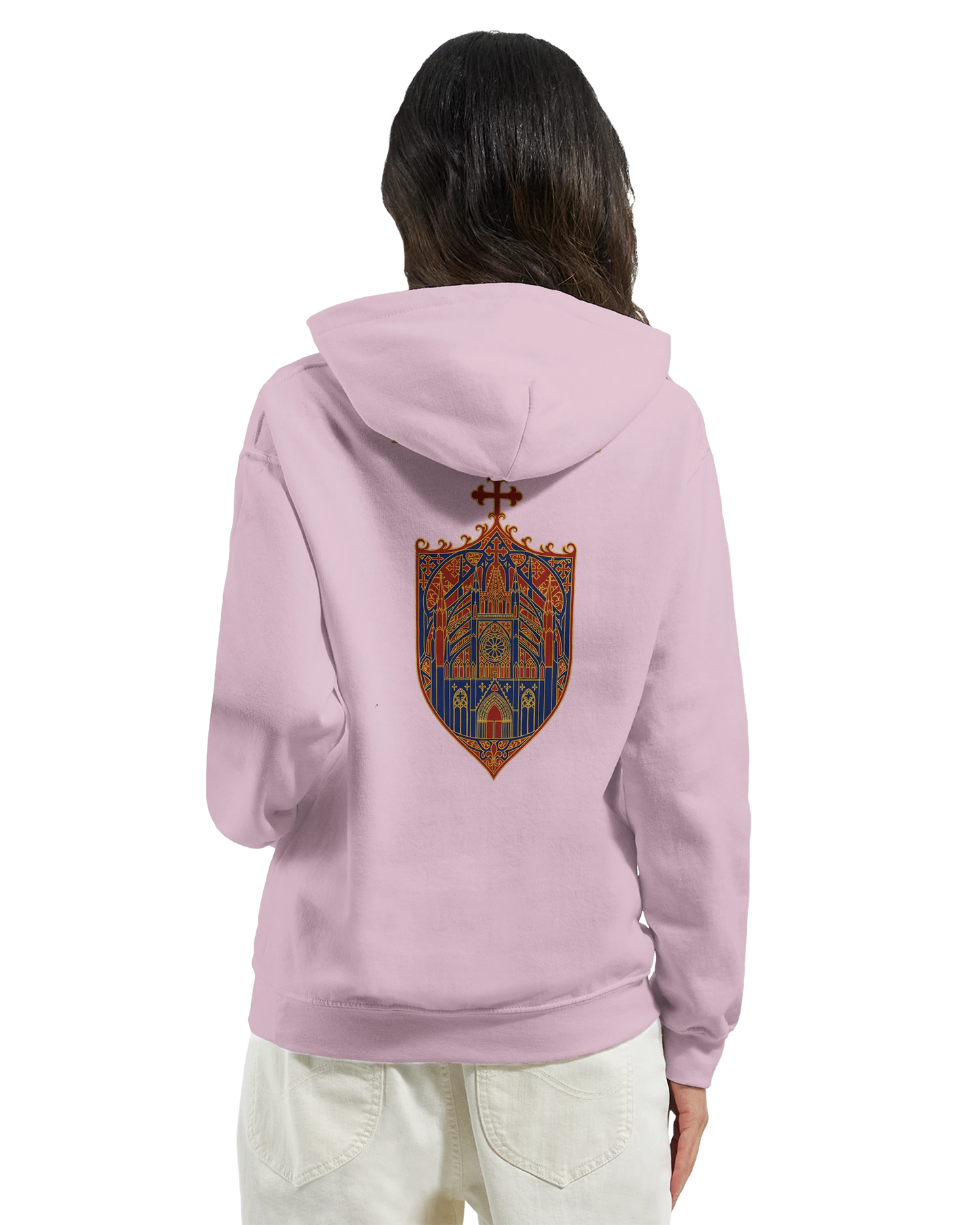 Sweat à capuche femme Rose Cathédrale – Confort Premium