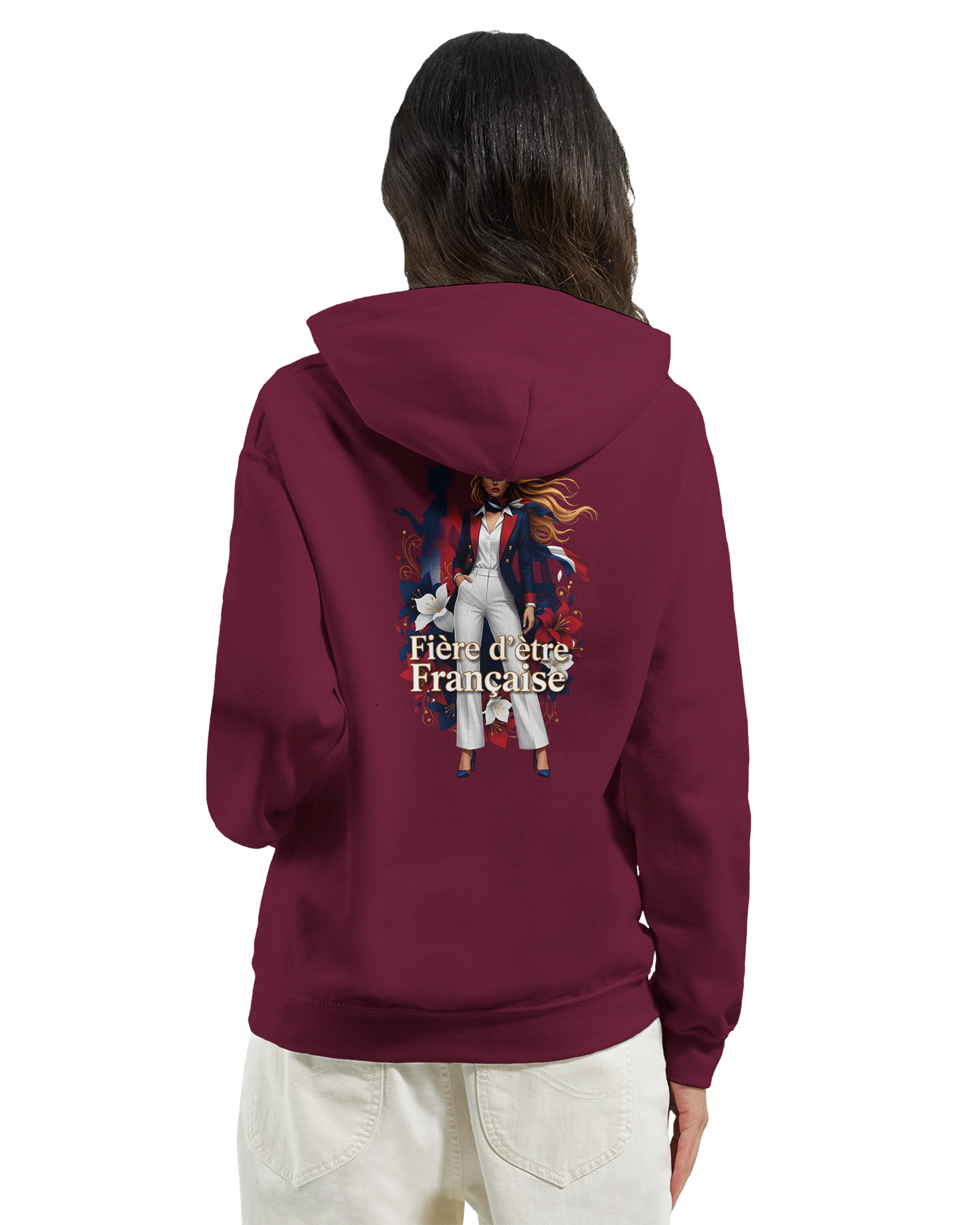 Sweat à Capuche Femme Fière d'être Française - Confort Premium