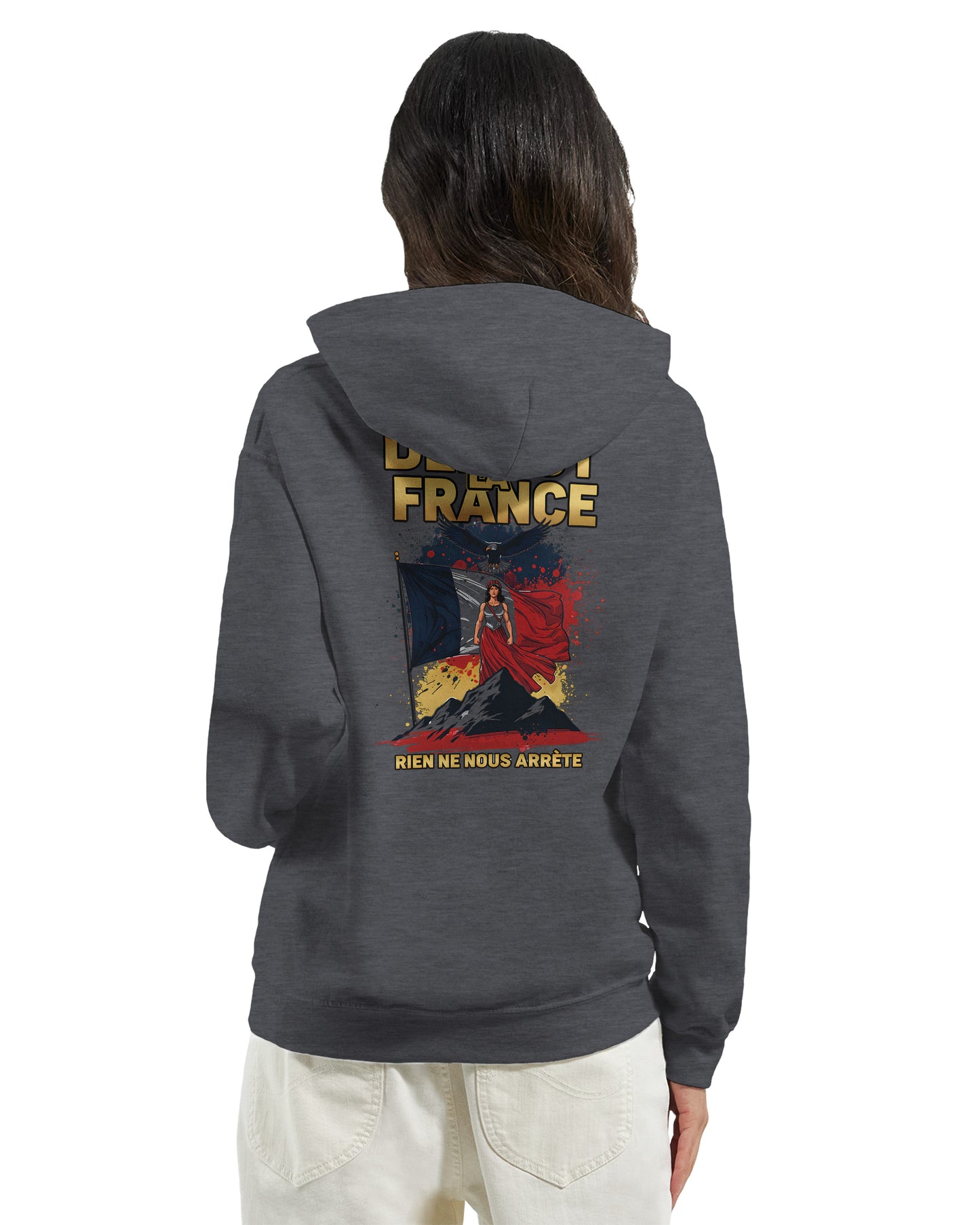 Sweat à capuche femme Debout la France - Hoodie en coton mélangé premium