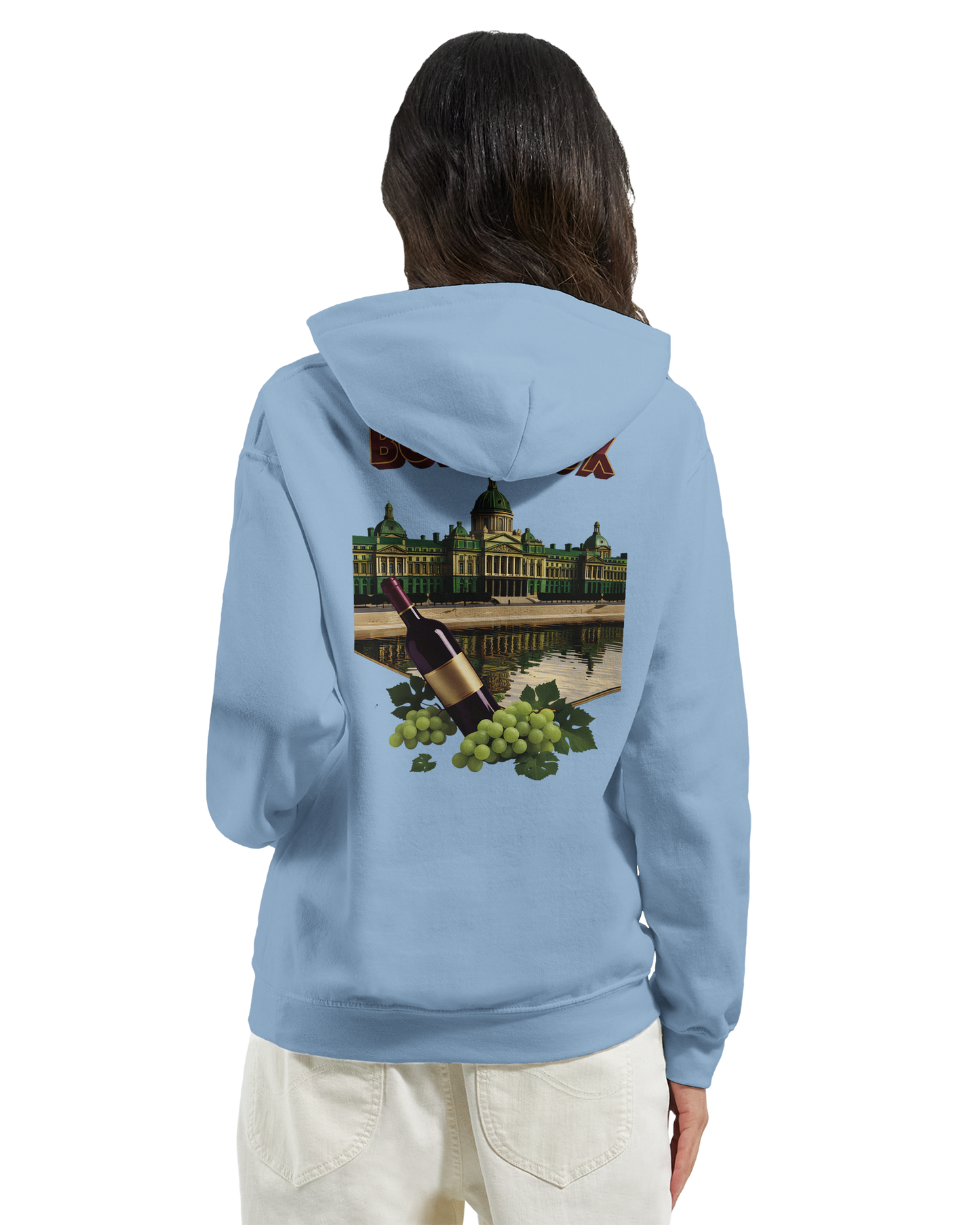 Sweat à capuche unisexe bordeaux Ville de France - Confort premium