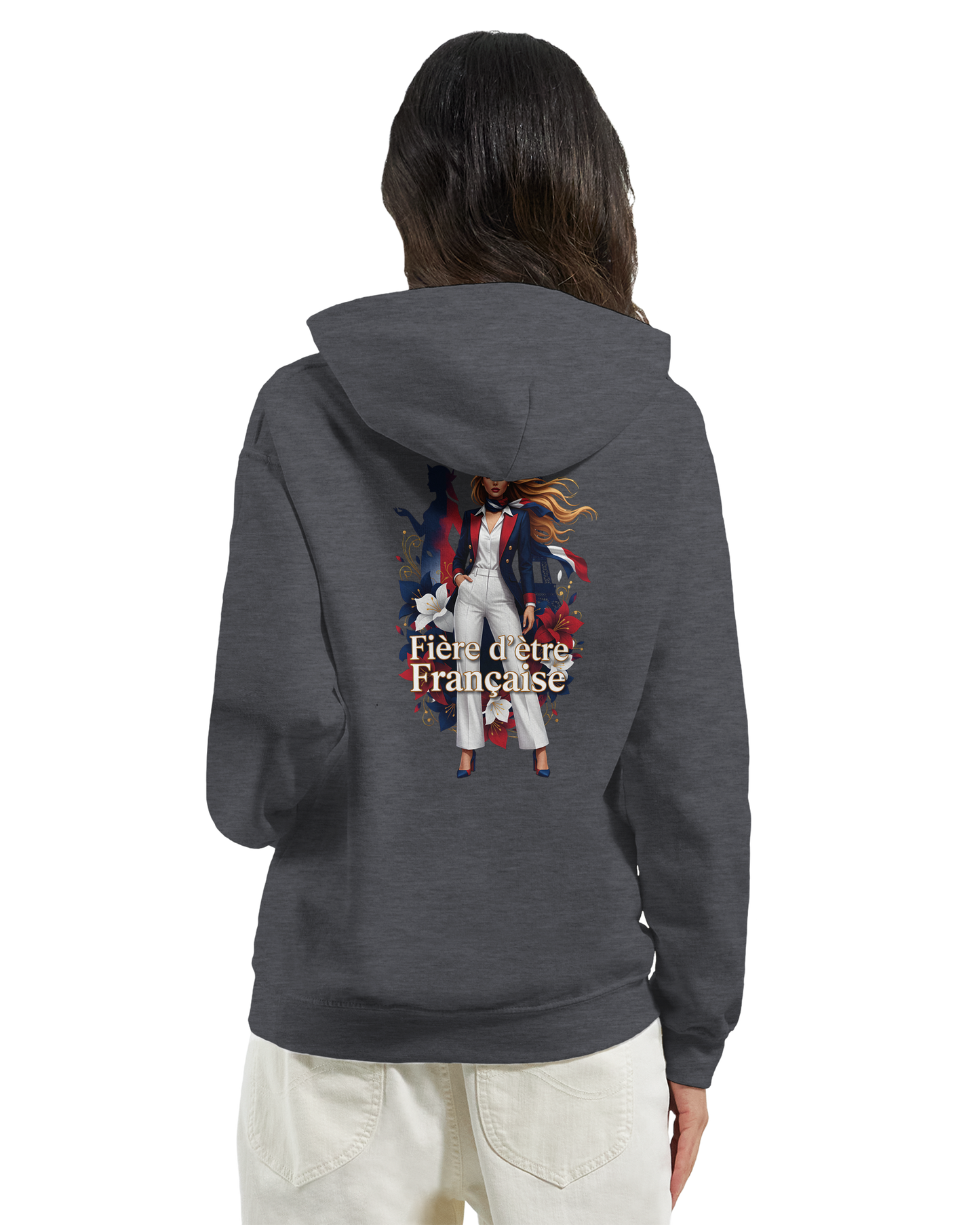 Sweat à Capuche Femme Fière d'être Française - Confort Premium