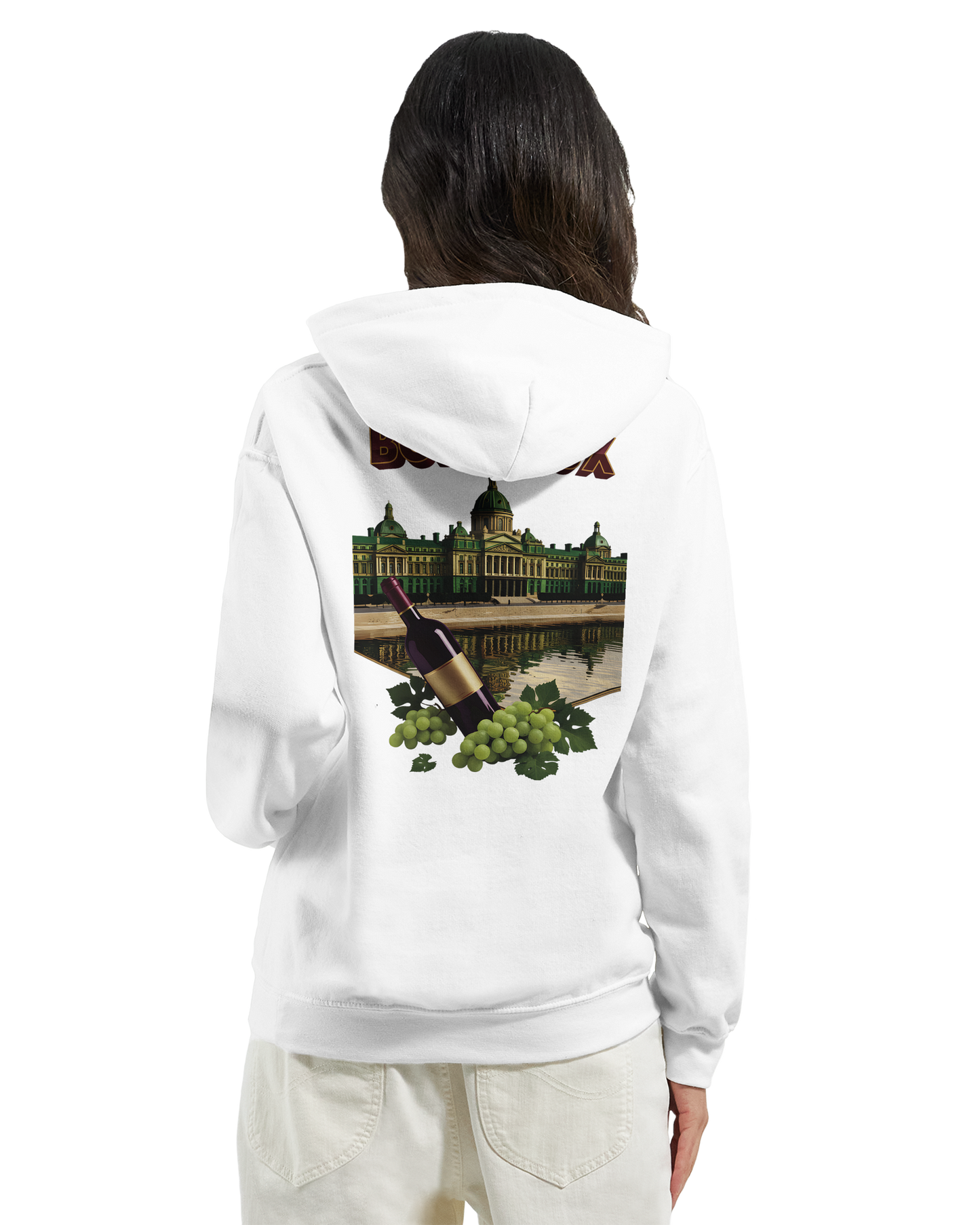 Sweat à capuche unisexe bordeaux Ville de France - Confort premium