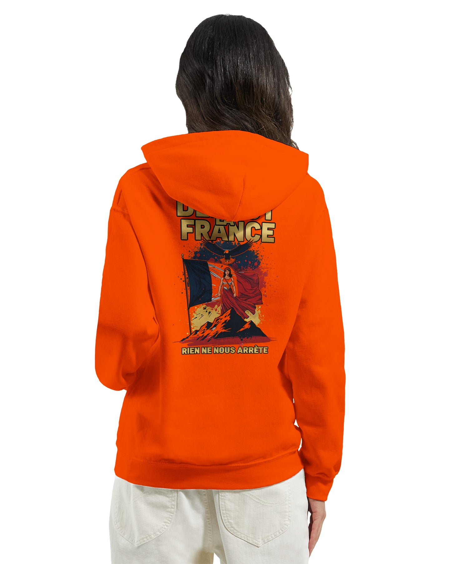 Sweat à capuche femme Debout la France - Hoodie en coton mélangé premium