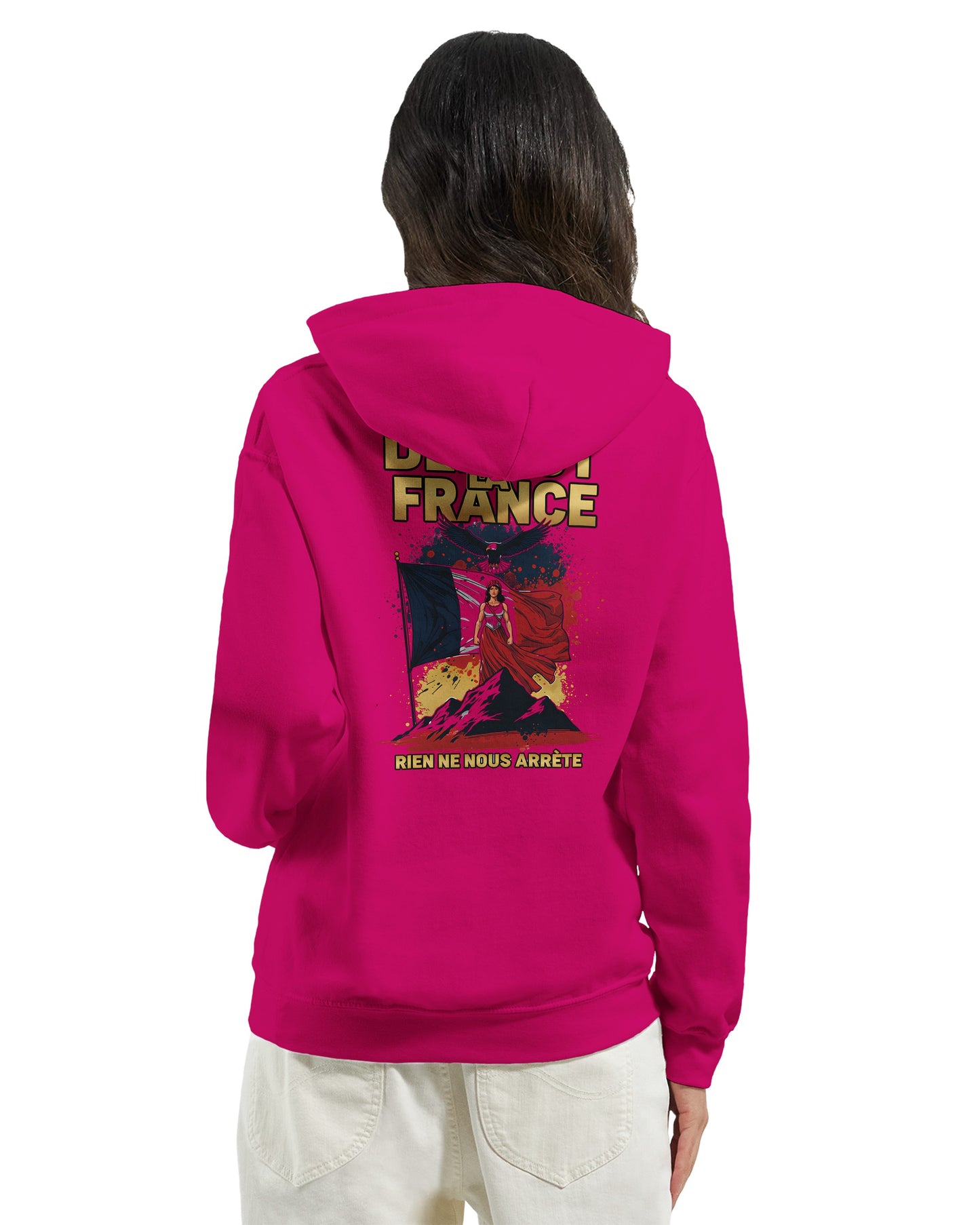 Sweat à capuche femme Debout la France - Hoodie en coton mélangé premium