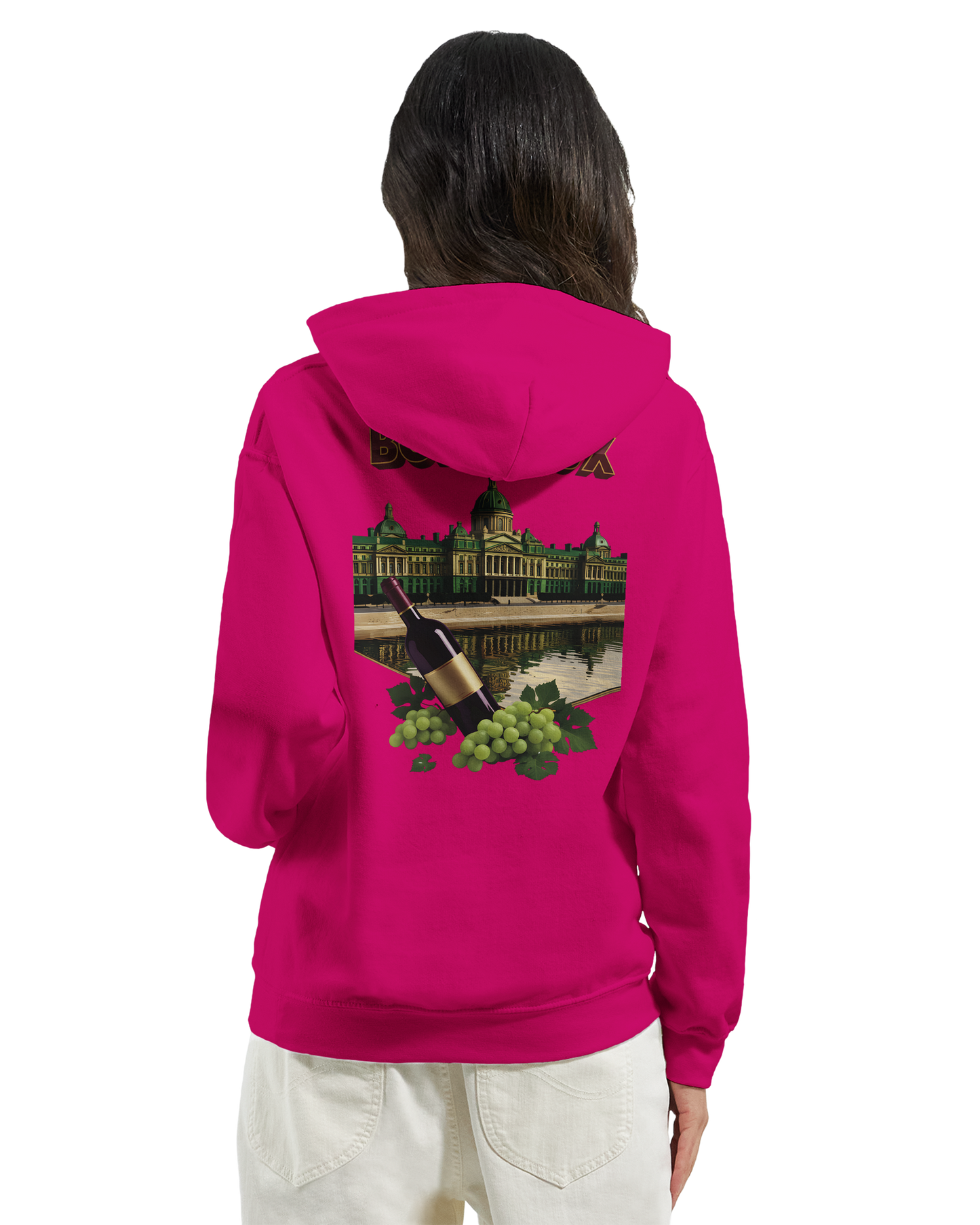 Sweat à capuche unisexe bordeaux Ville de France - Confort premium