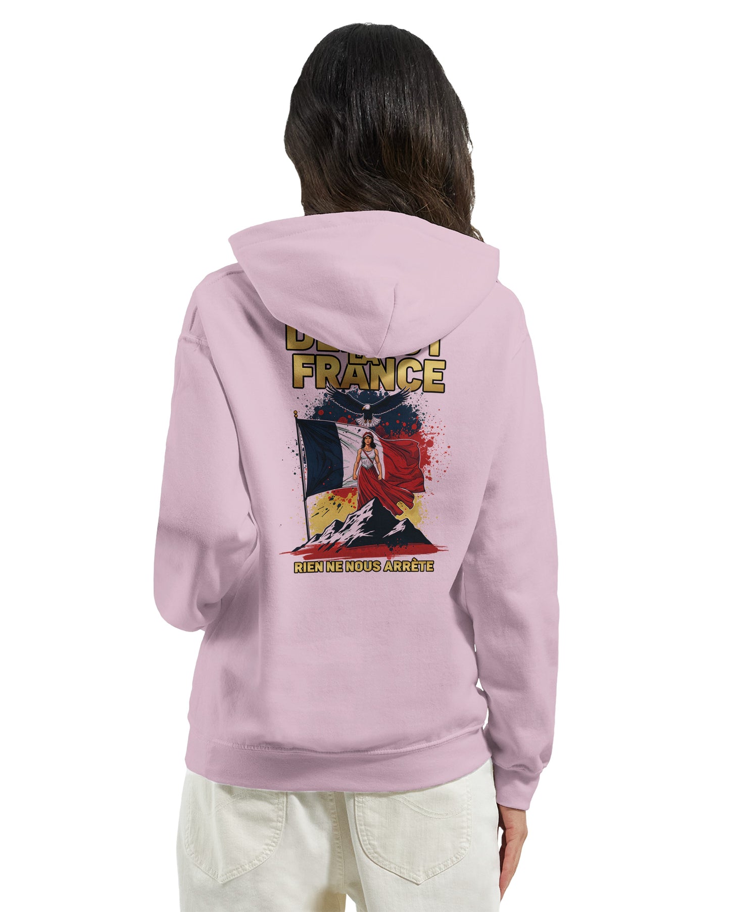 Sweat à capuche femme Debout la France - Hoodie en coton mélangé premium